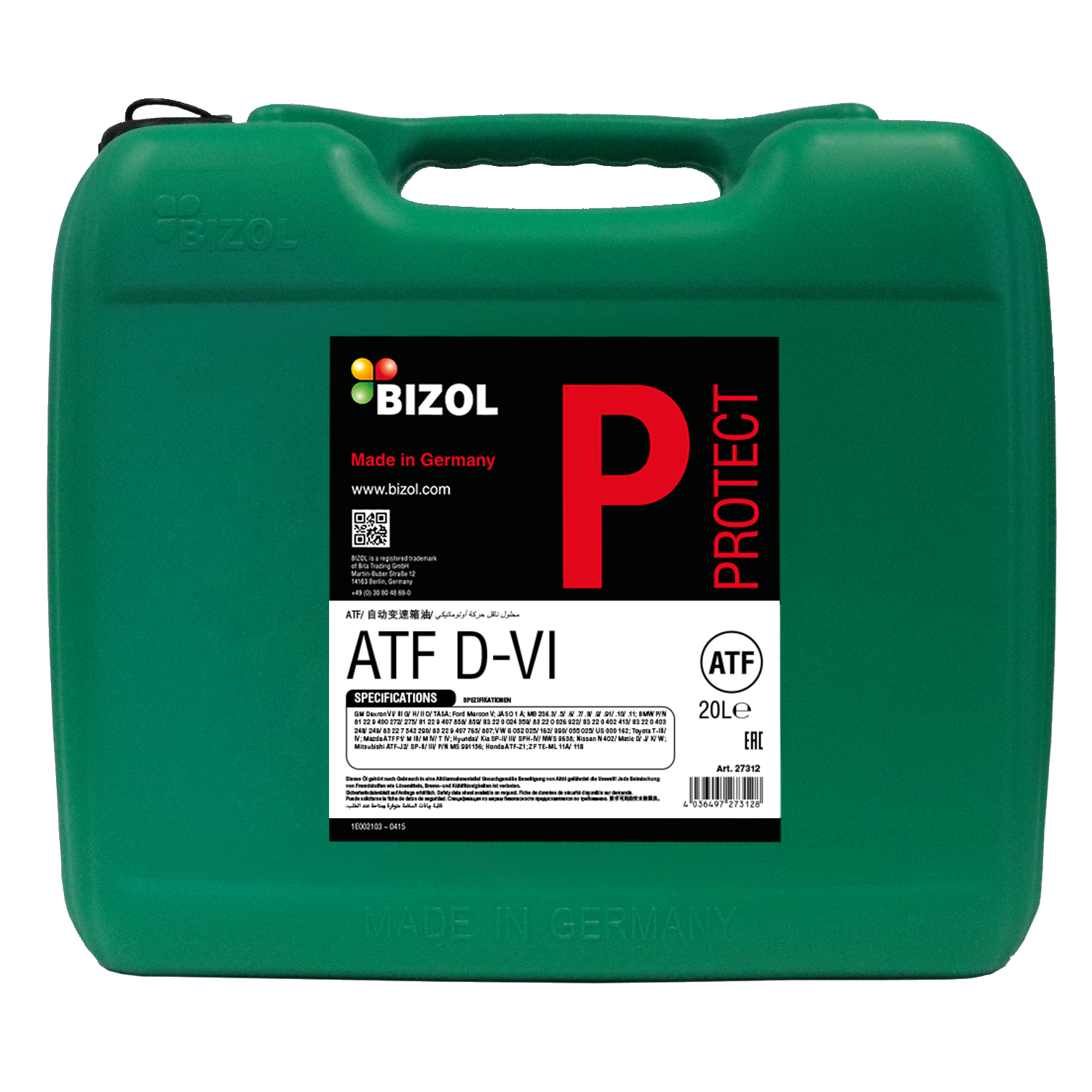 BIZOL Protect Getriebeöl ATF D-VI Synt - 20 Liter