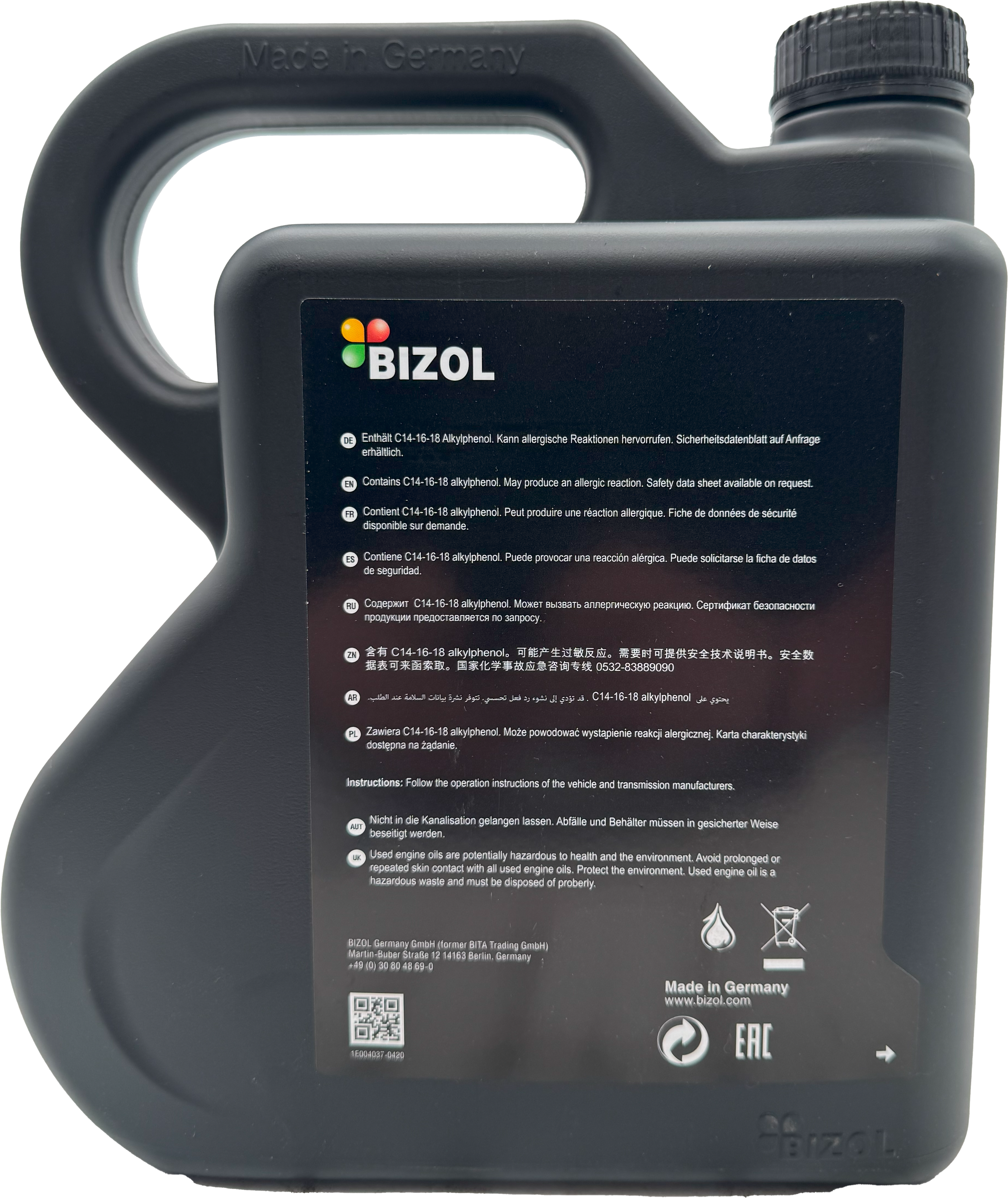 BIZOL Allround Motoröl 0W-40 - 4 Liter