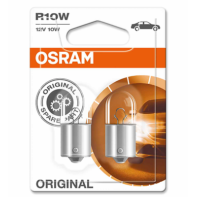 Osram Lampe mit Metallsockel Glühlampe R10W BA15s 12V 10W Doppelpack
