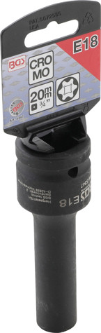 BGS Kraft-Steckschlüssel-Einsatz E-Profil, tief | Antrieb Innenvierkant 20 mm (3/4