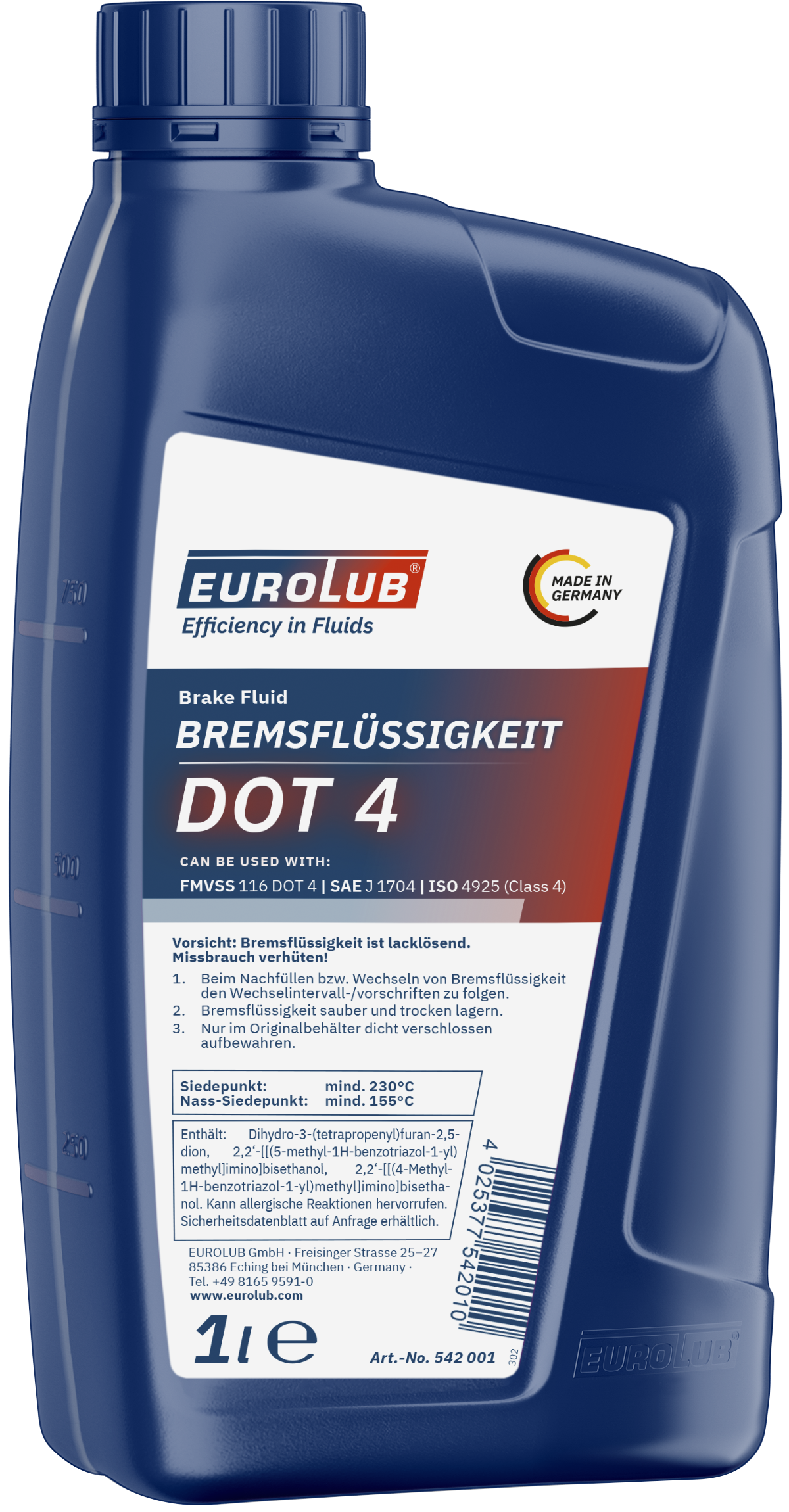 Eurolub Bremsflüssigkeit DOT 4 1l