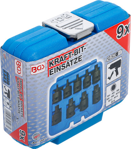 BGS Kraft-Bit-Einsatz-Satz | Antrieb Innenvierkant 12,5 mm (1/2