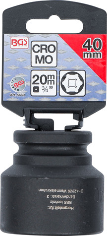 BGS Kraft-Steckschlüssel-Einsatz Sechskant | Antrieb Innenvierkant 20 mm (3/4