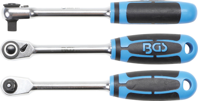 BGS Umschaltknarre | feinverzahnt | Abtrieb Außenvierkant 10 mm (3/8