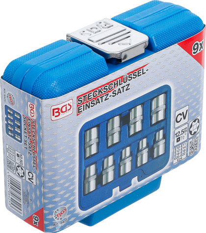 BGS Steckschlüssel-Einsatz-Satz E-Profil | Antrieb Innenvierkant 12,5 mm (1/2
