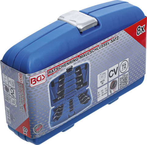BGS Ratschenring-Maulschlüssel-Satz | SW 8 - 19 mm | 8-tlg.