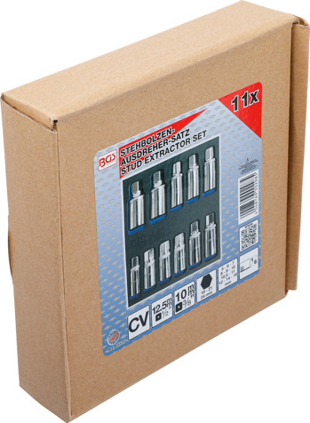 BGS Werkstattwageneinlage 1/6: Stehbolzen-Ausdreher-Satz | 5 - 16 mm | 11-tlg.