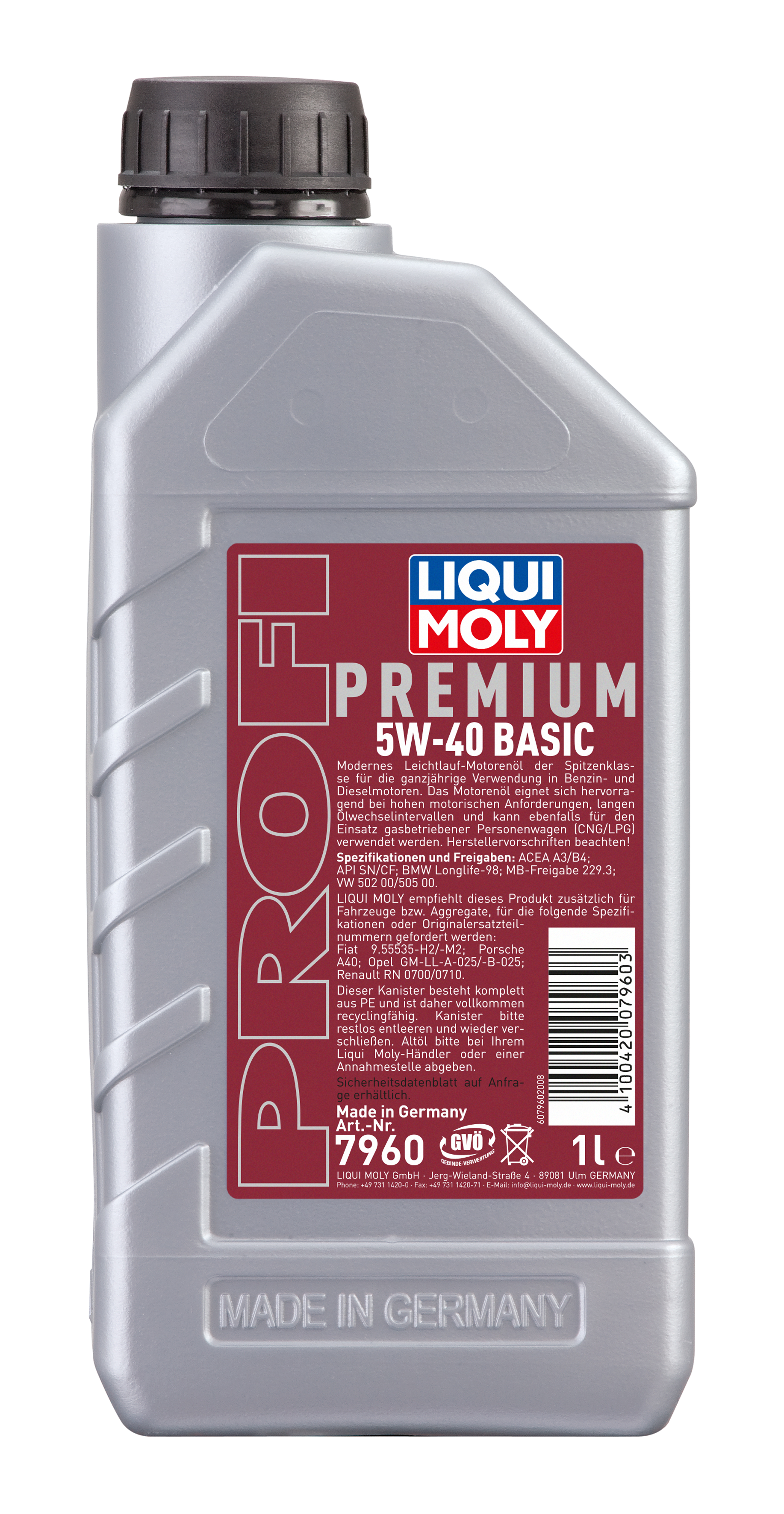 Liqui Moly 7960 Profi Premium 5W-40 Basic 1l