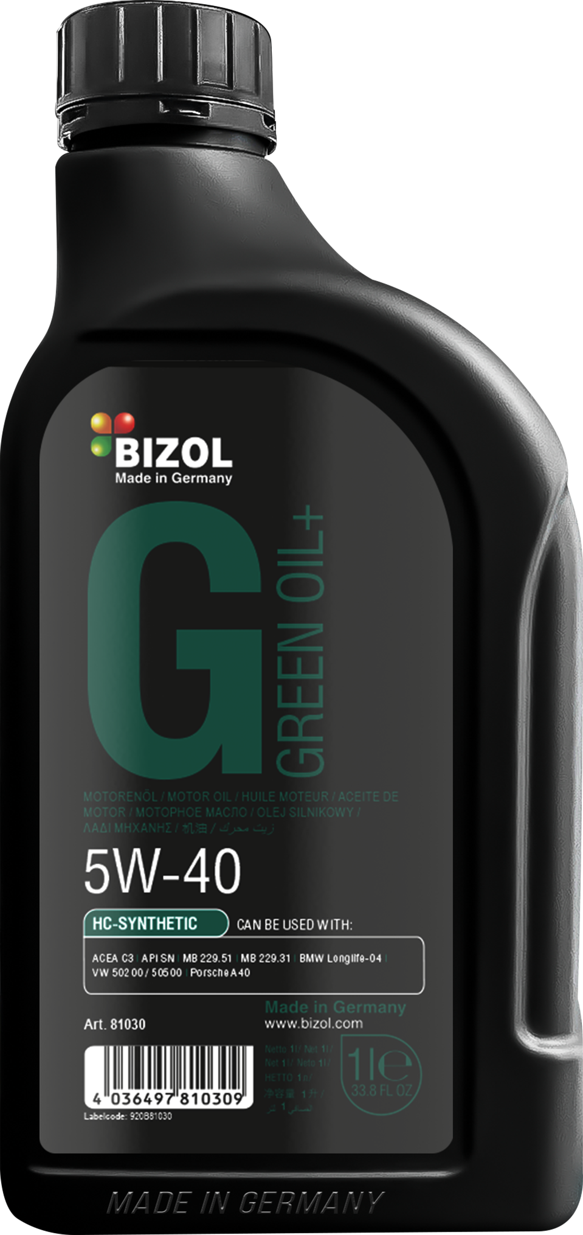 BIZOL Green Oil+ Motoröl 5W-40 - 1 Liter