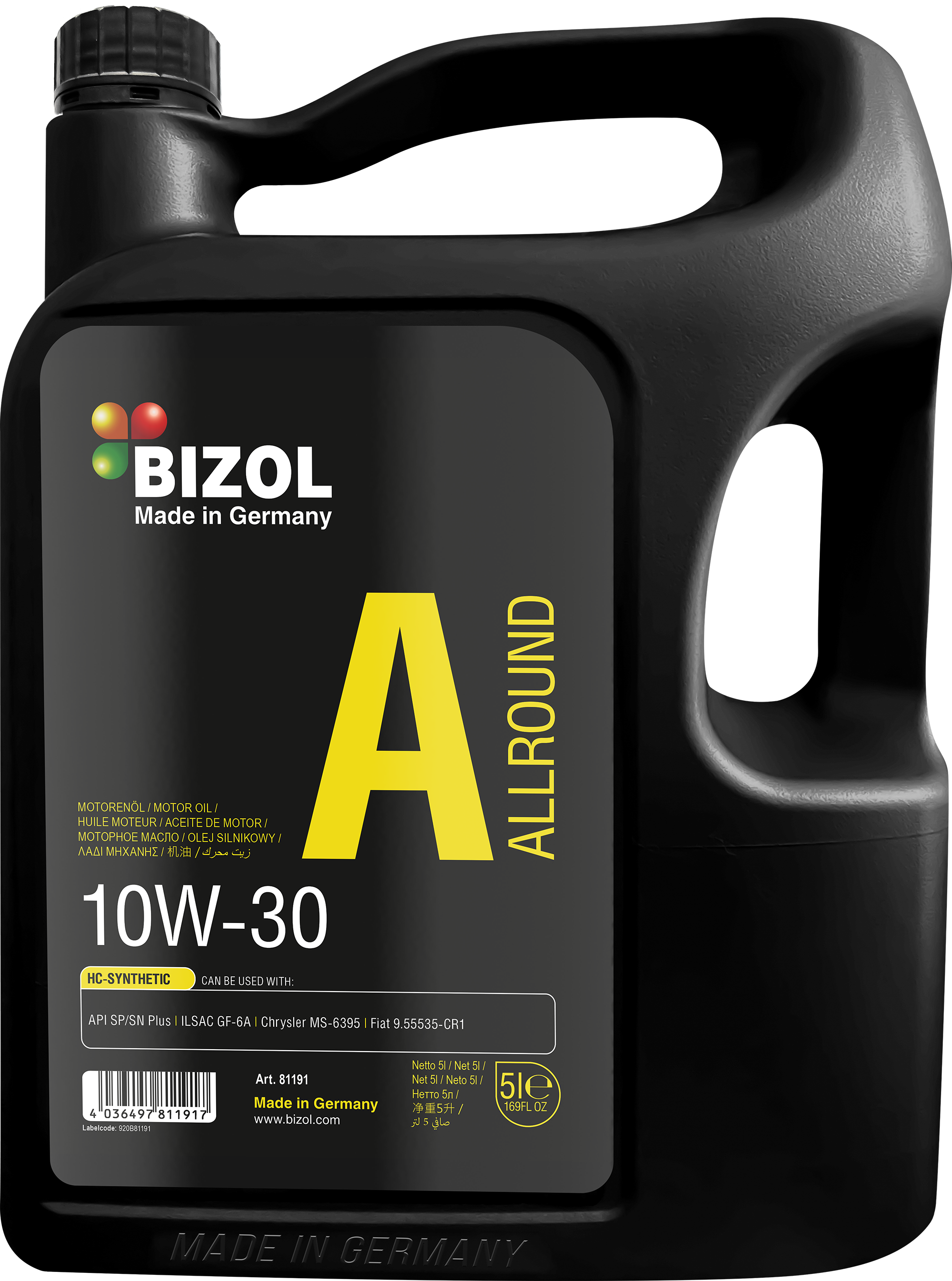 BIZOL Allround Motoröl 10W-30 - 5 Liter