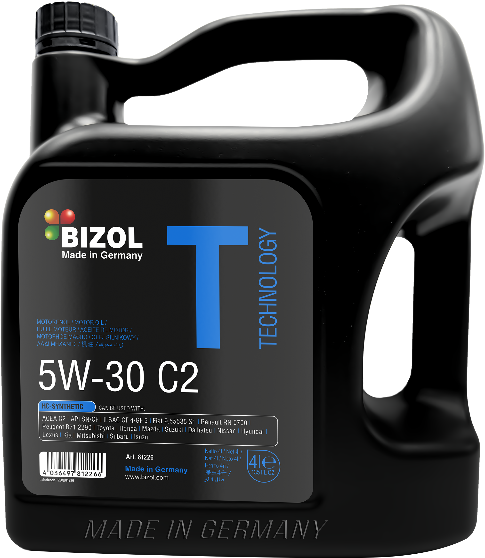 BIZOL Technology Motoröl 5W-30 C2 - 4 Liter