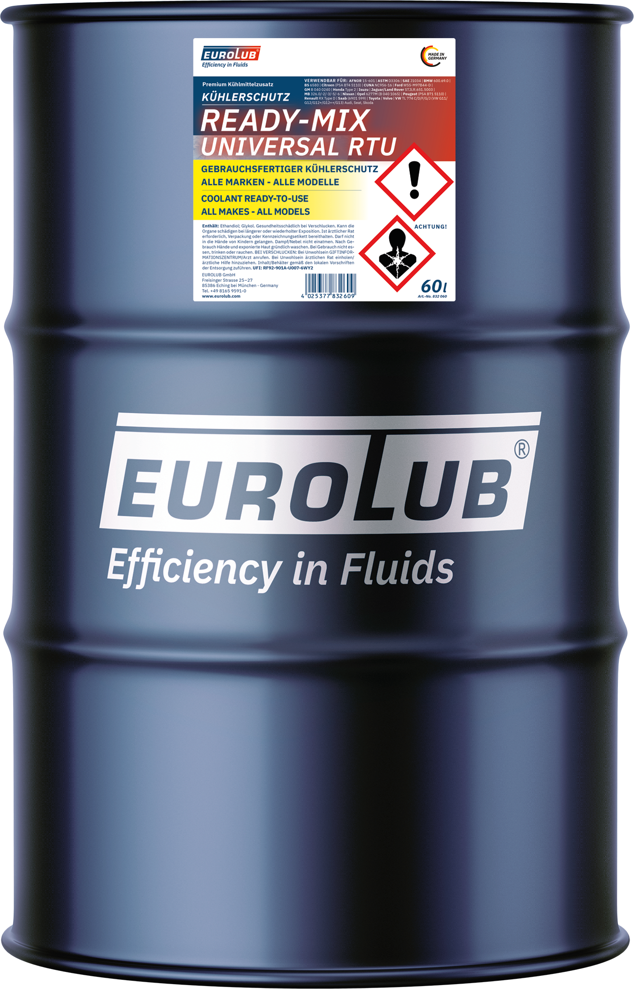 EUROLUB Kühlerschutz RTU Ready-Mix UNIVERSAL 60 Liter Fass