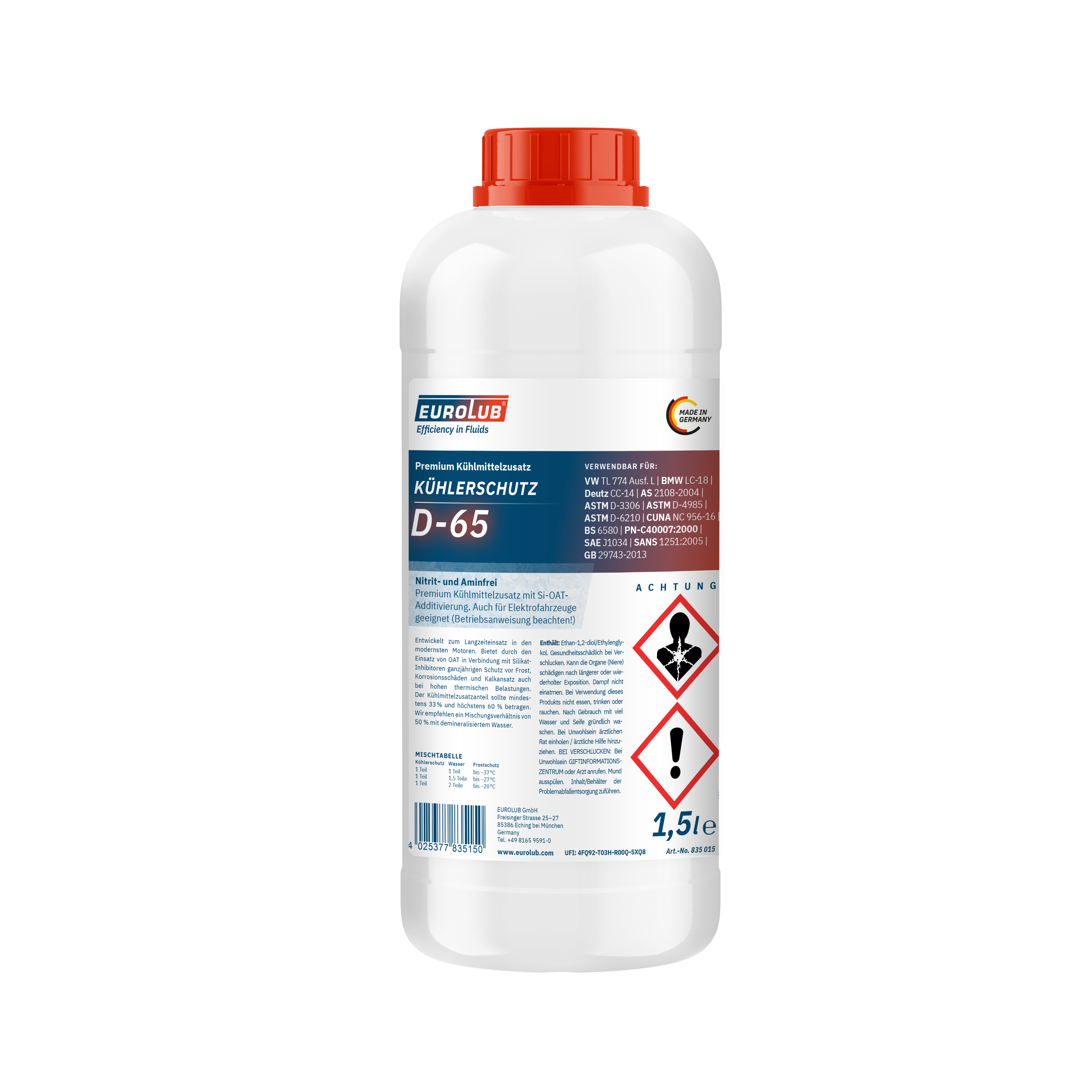 EUROLUB Kühlerfrostschutz D-65 1,5l Flasche