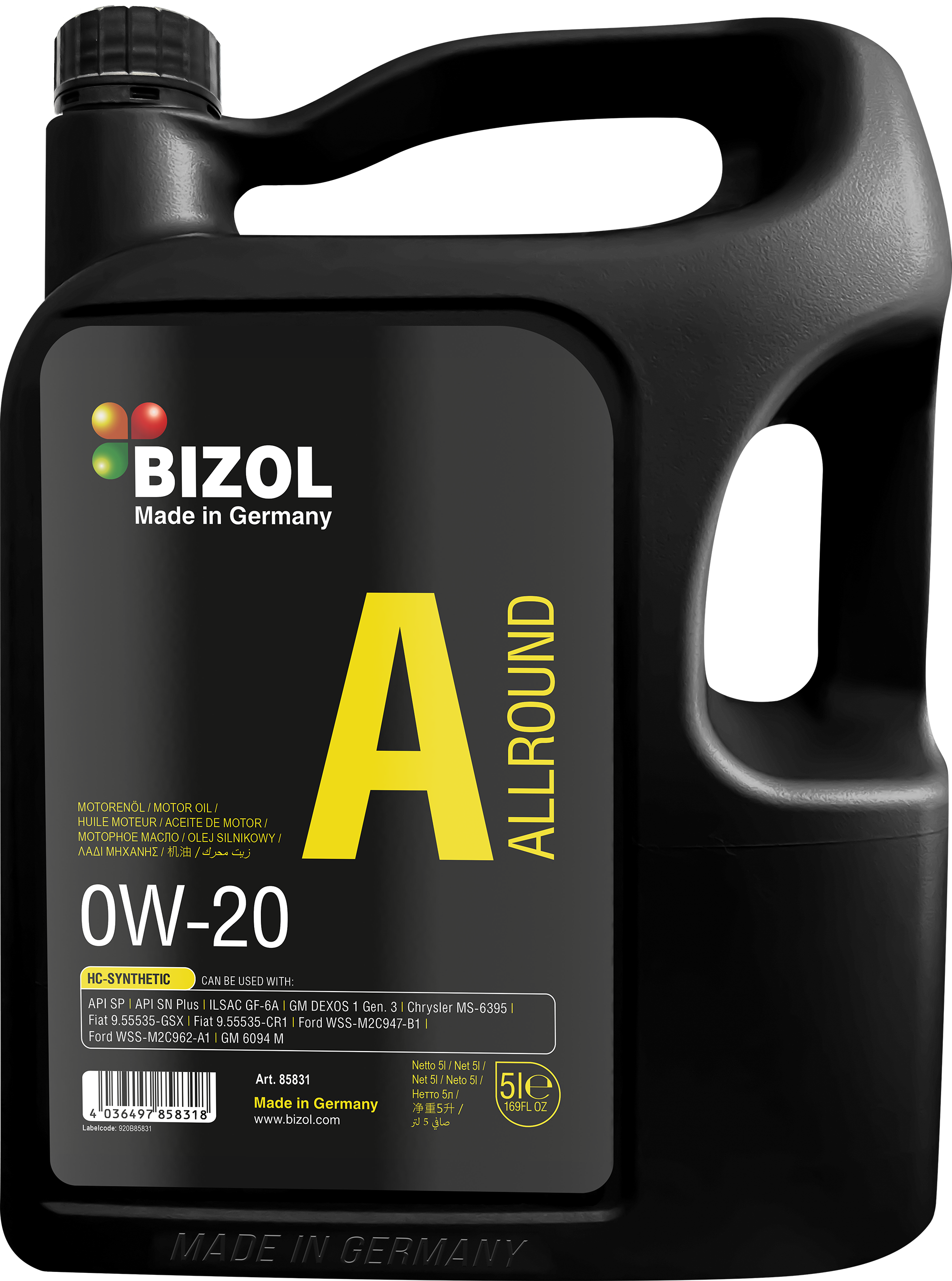 BIZOL Allround Motoröl 0W-20 - 5 Liter