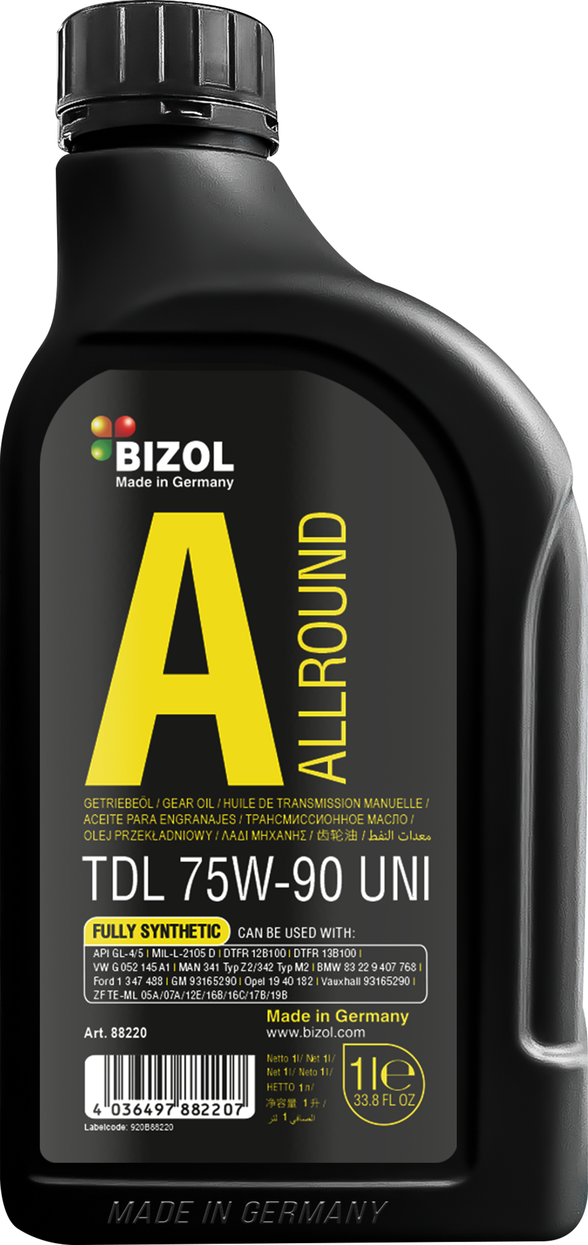 BIZOL Allround Gear Oil Getriebeöl TDL 75W-90 UNI - 1 Liter