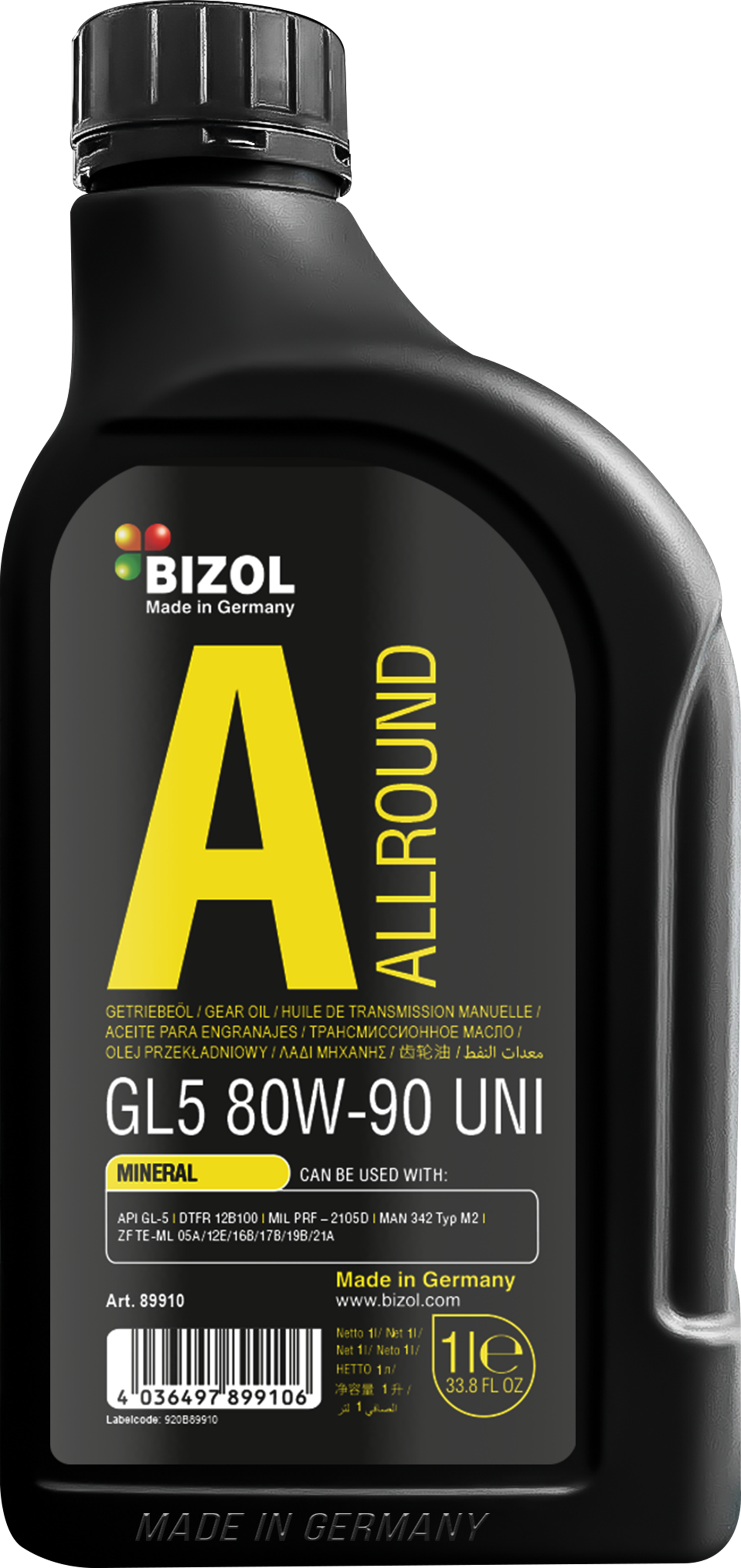 Bizol Allround Gear Oil Getriebeöl GL5 80W-90 UNI - 1 Liter