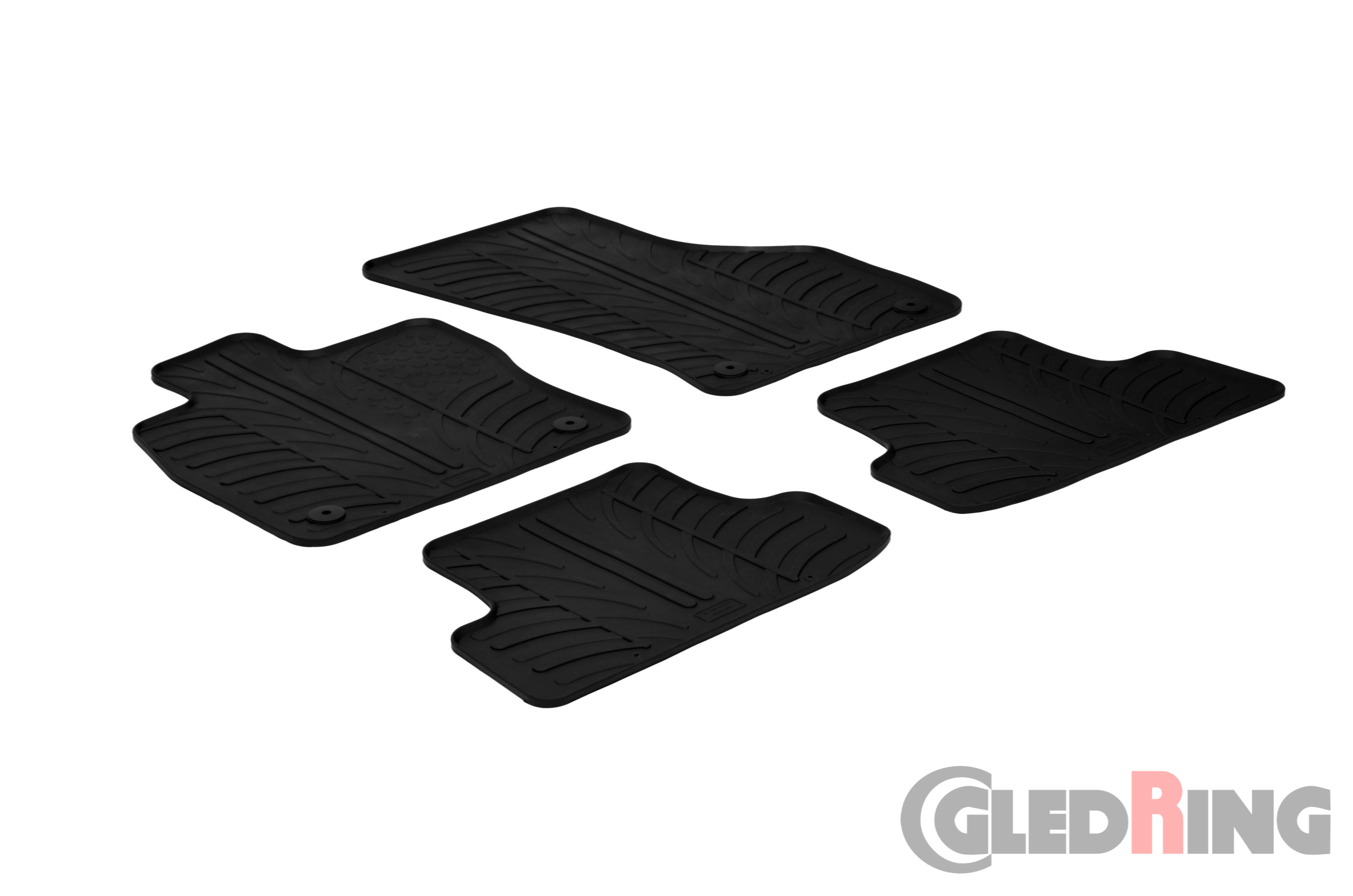 Original Gledring Passform Fußmatten Gummimatten 4 Tlg.+Fixing - AUDI A3 2012-06.2020 (Sportback & Sedan / 3&5 Türig)