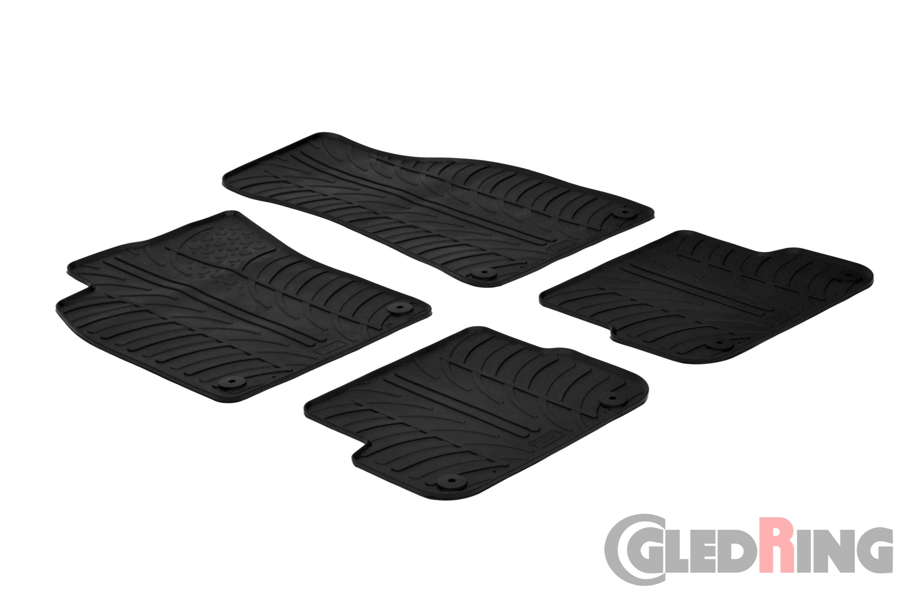 Original Gledring Passform Fußmatten Gummimatten 4 Tlg.+Fixing - AUDI A6 (4F) 2004-2010/SEDAN