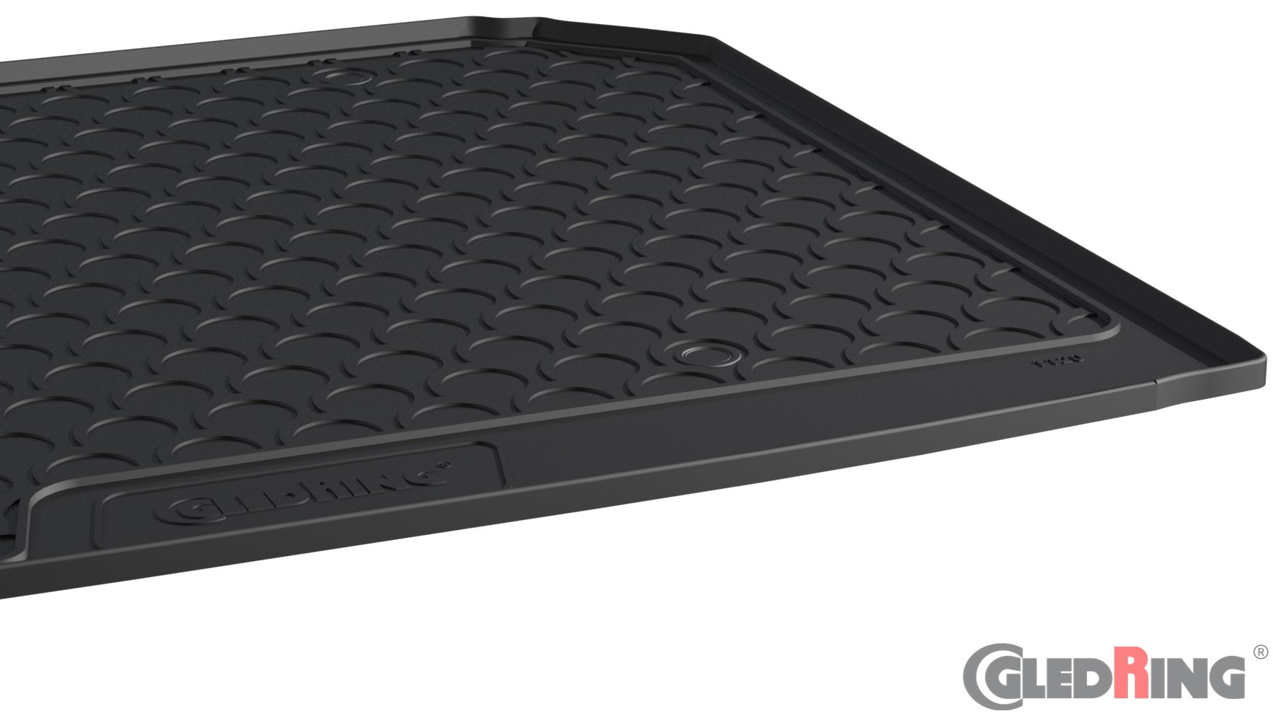 Original Gledring Premium Gummi Kofferraummatte - AUDI Q3 8U (Oberer Boden mit Kofferraum-Paket, mit Netz) 2011-2019