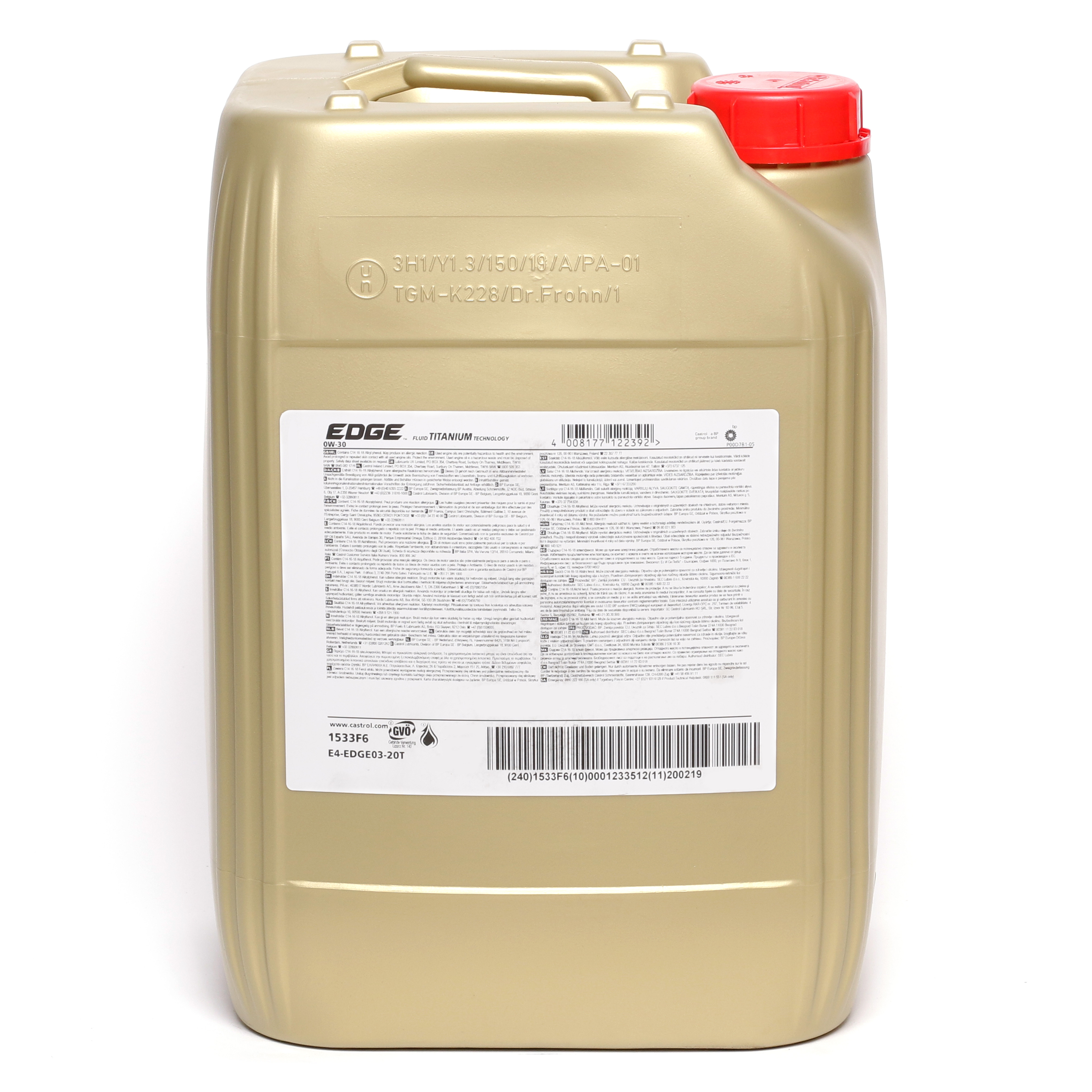 Castrol Edge 0W-30 Motoröl 20l Kanister (ex. FST)