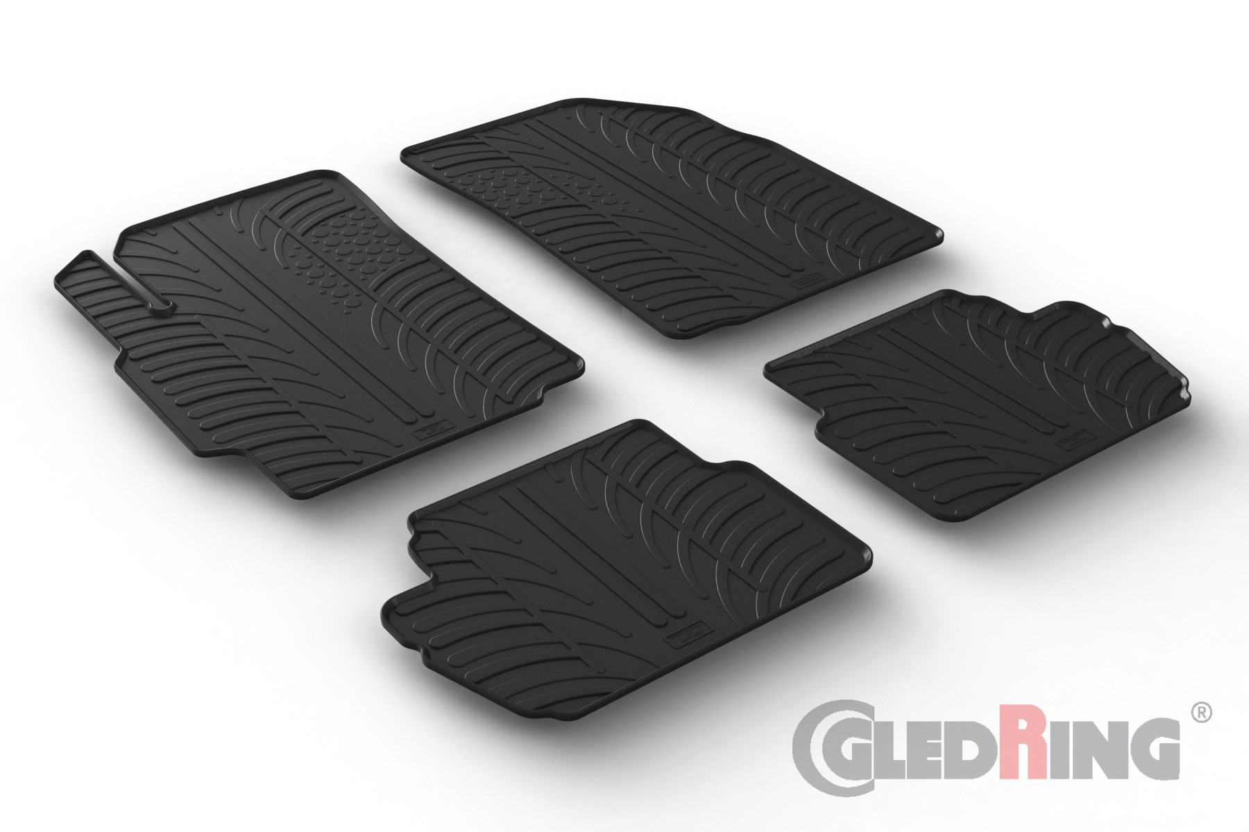Original Gledring Passform Fußmatten Gummimatten 4 Tlg. - Chevrolet Spark 2010->/modif. 2012 ->