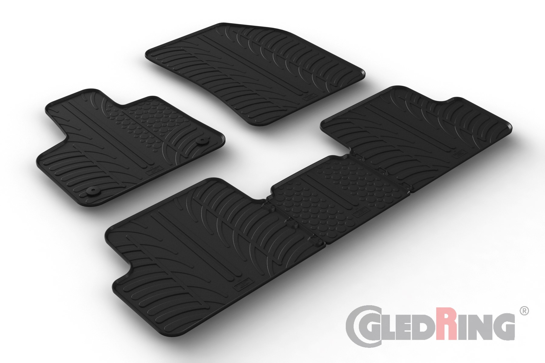 Original Gledring Passform Fußmatten Gummimatten 5 Tlg.+Fixing - DS DS7 Crossback 01.2018->