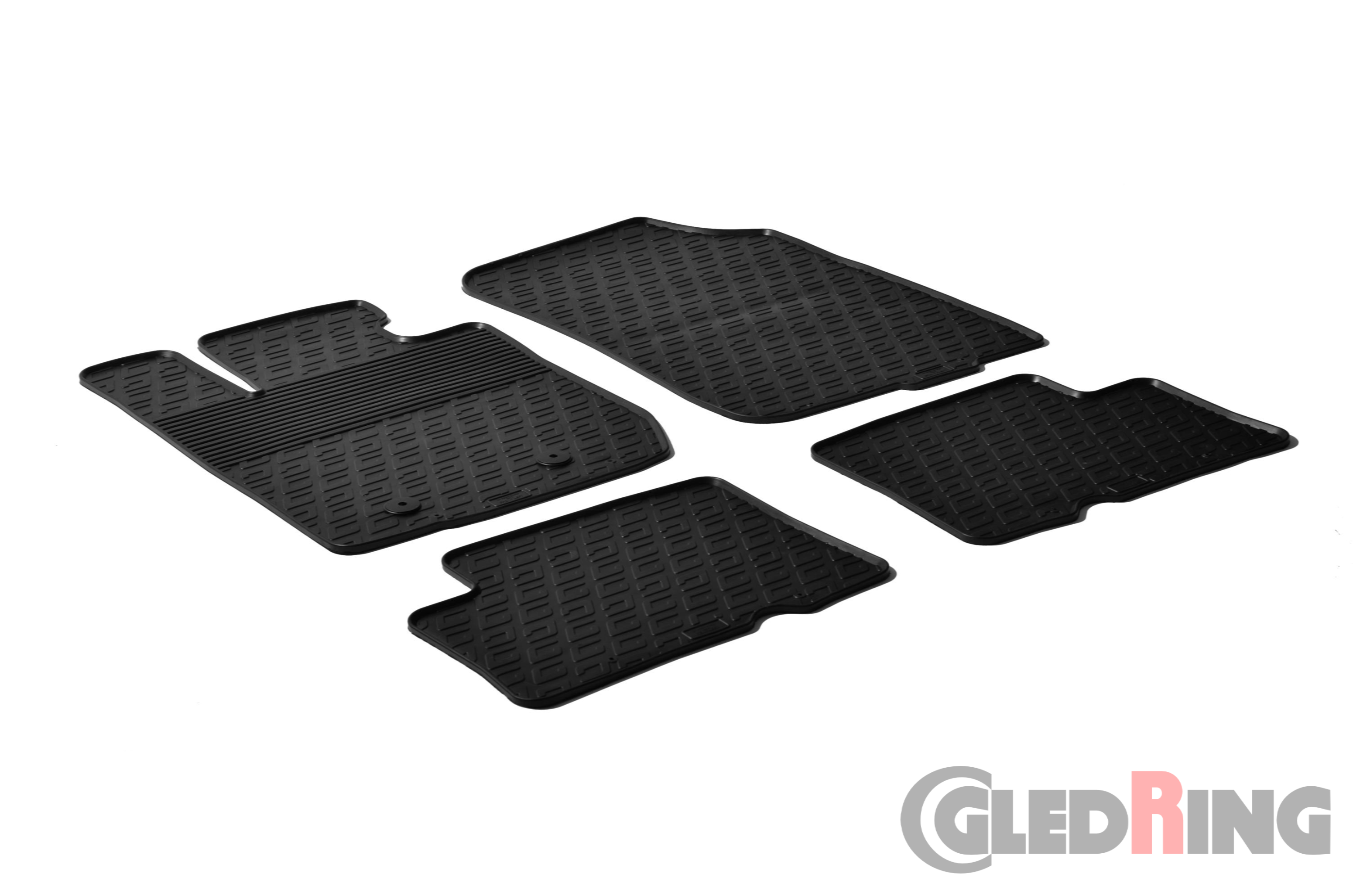Original Gledring Passform Fußmatten Gummimatten 4 Tlg.+Fixing - DACIA Duster 4X4 2010-2015