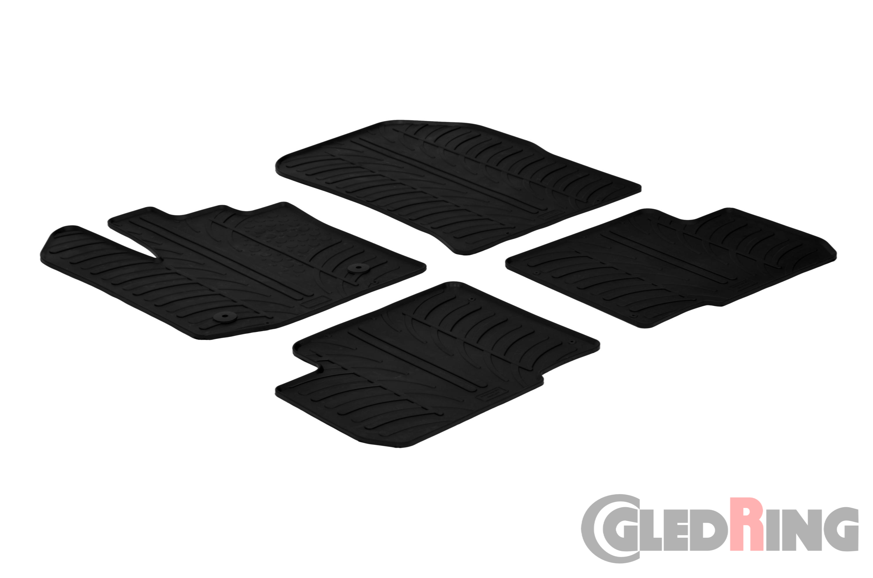 Original Gledring Passform Fußmatten Gummimatten 4 Tlg.+Fixing - DACIA Lodgy 2012->
