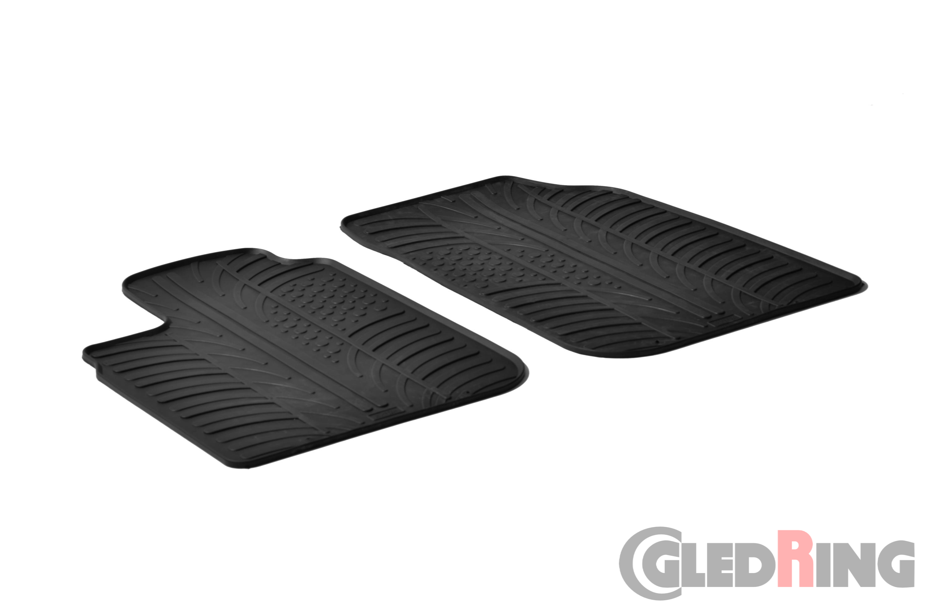 Original Gledring Passform Fußmatten Gummimatten 2 Tlg.-Fixing - DACIA Logan Pick up/Furgon 2005 ->