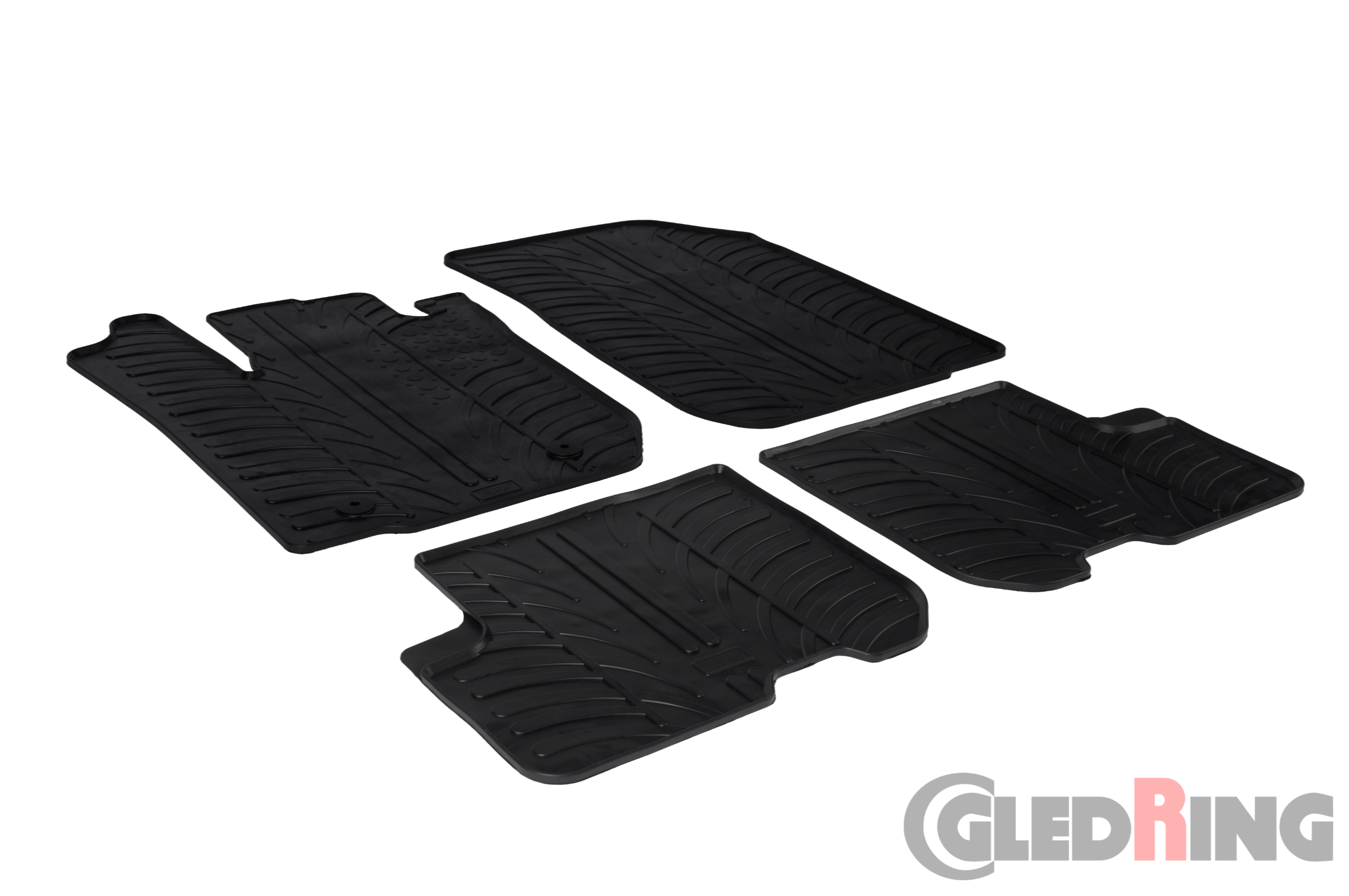 Original Gledring Passform Fußmatten Gummimatten 4 Tlg.+Fixing - DACIA Logan 2013->