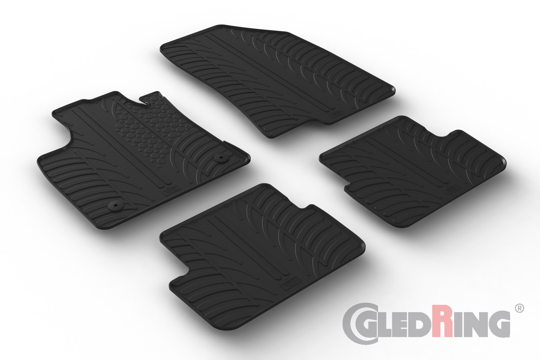 Original Gledring Passform Fußmatten Gummimatten 4 Tlg.+Fixing - DACIA Sandero III 01.2021->