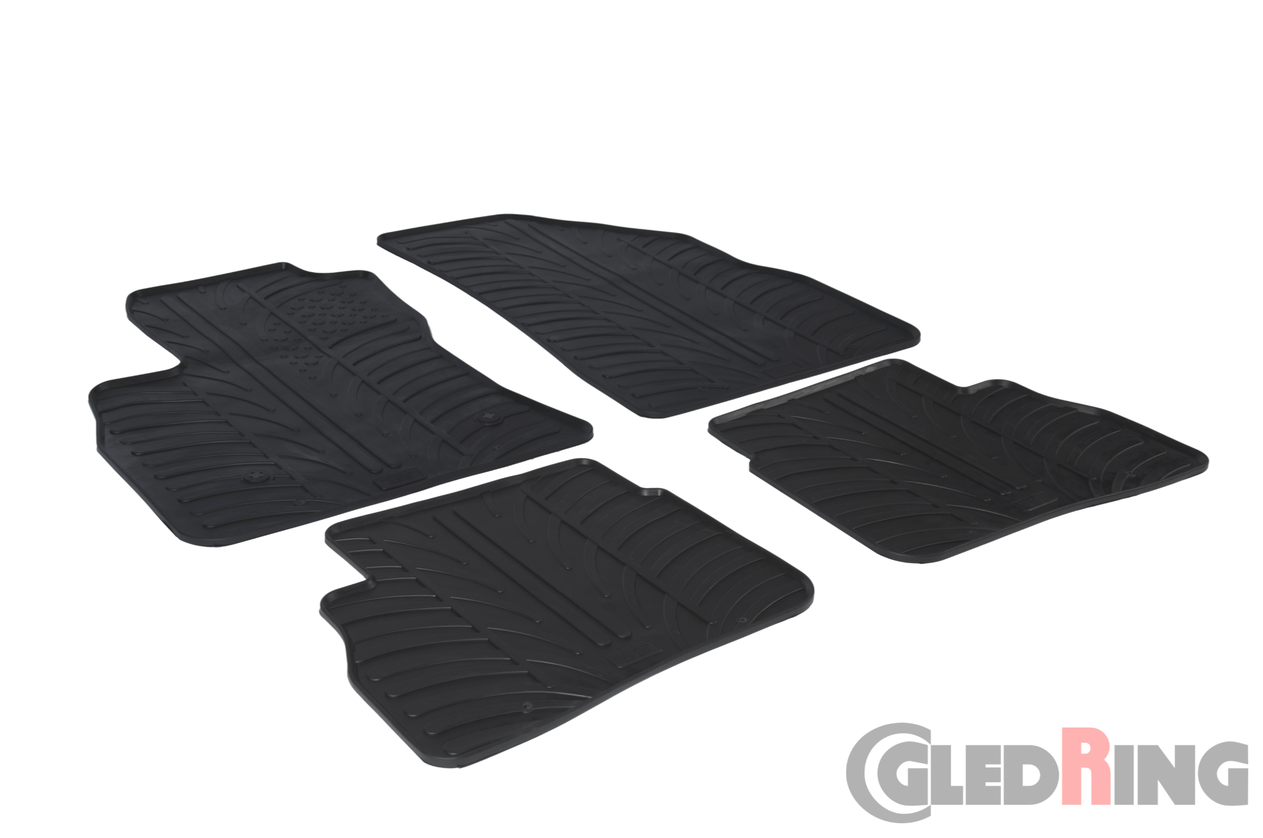 Original Gledring Passform Fußmatten Gummimatten 4 Tlg.+Fixing - FIAT Doblo 2010-2023