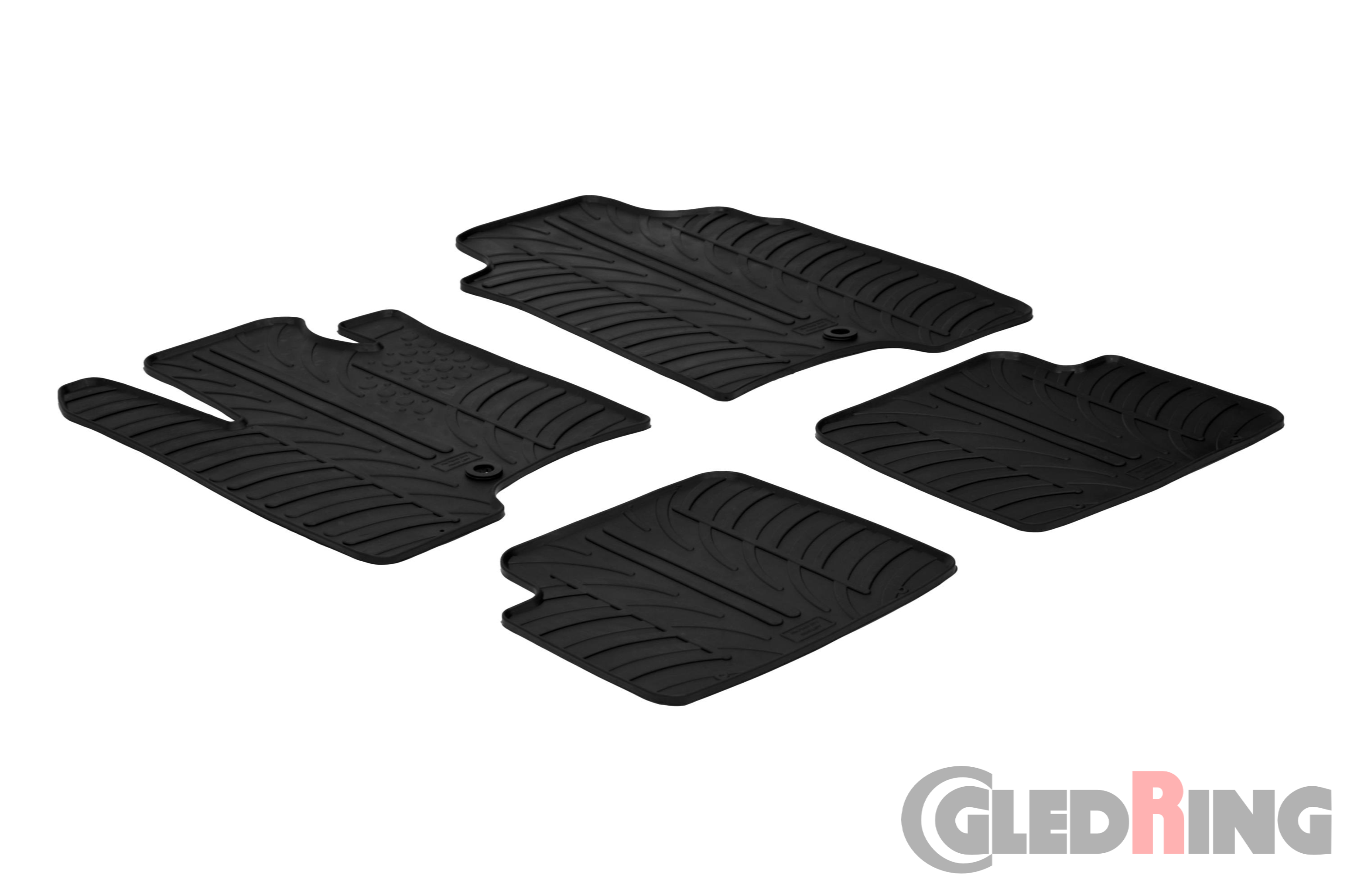 Original Gledring Passform Fußmatten Gummimatten 4 Tlg.+Fixing - FIAT Panda 2012-2014 & 4x4