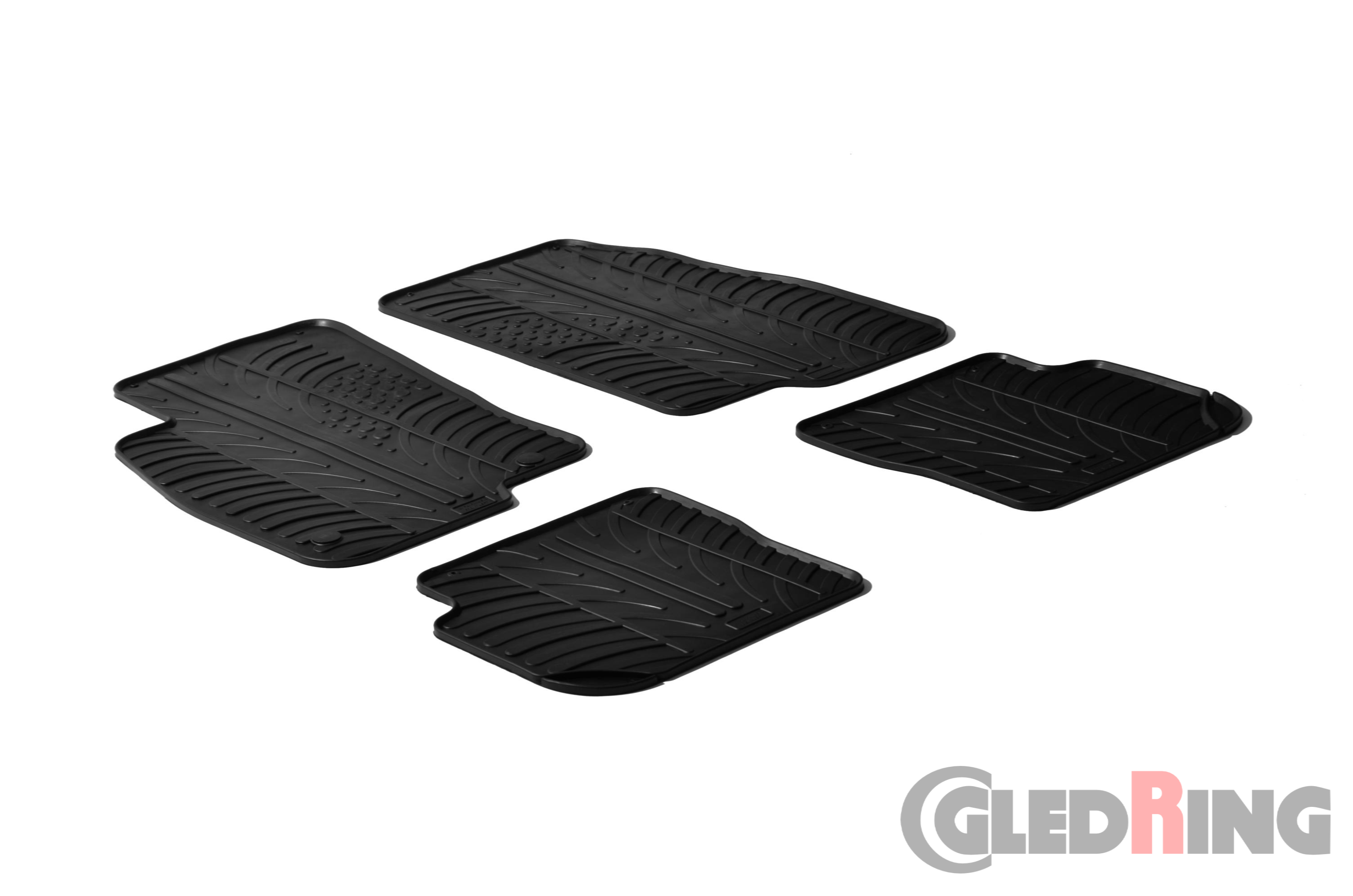 Original Gledring Passform Fußmatten Gummimatten 4 Tlg.+Fixing - FIAT Punto EVO 2010-2014