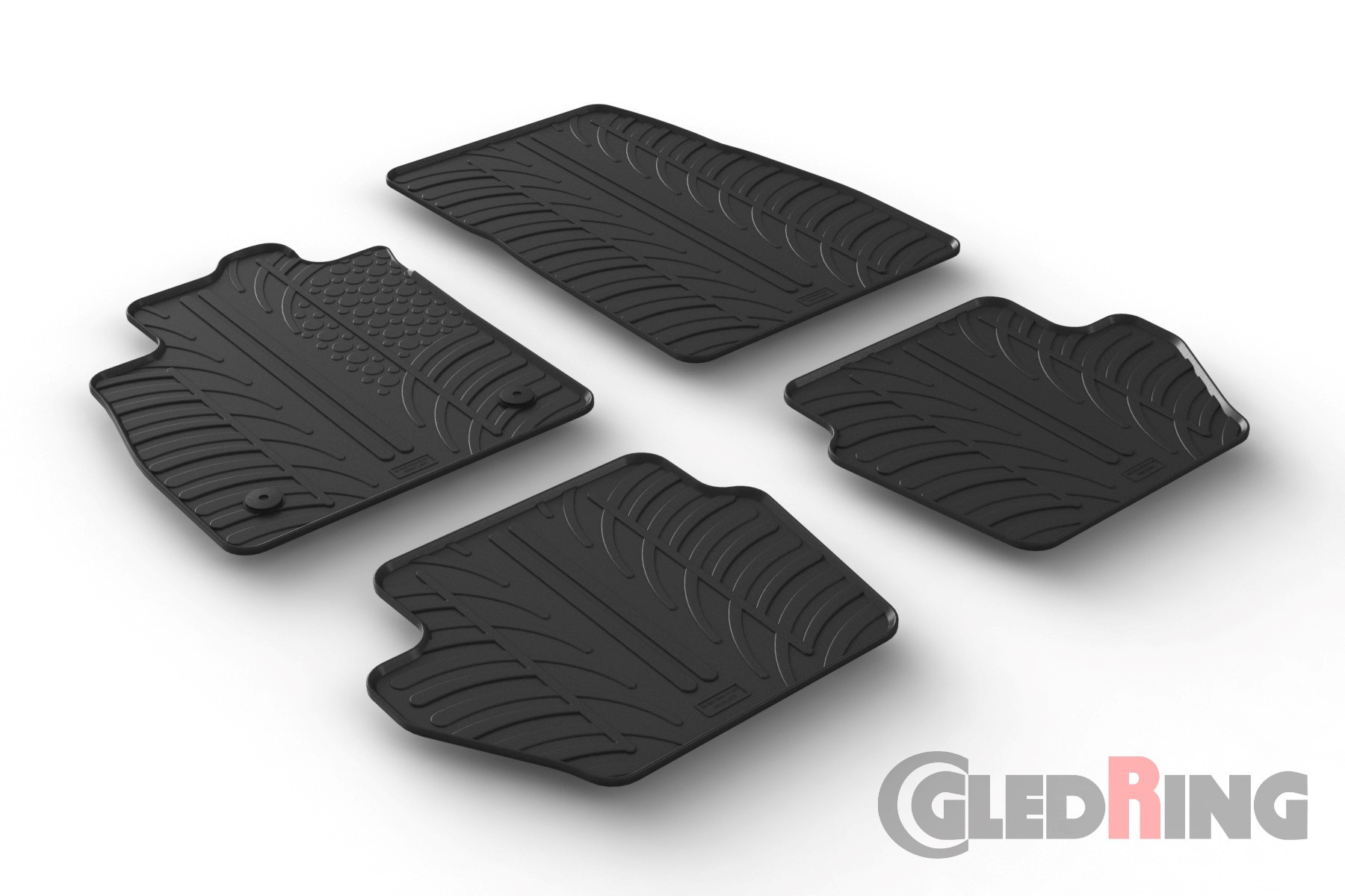 Original Gledring Passform Fußmatten Gummimatten 4 Tlg.+Fixing - FORD Fiesta 08.2017->