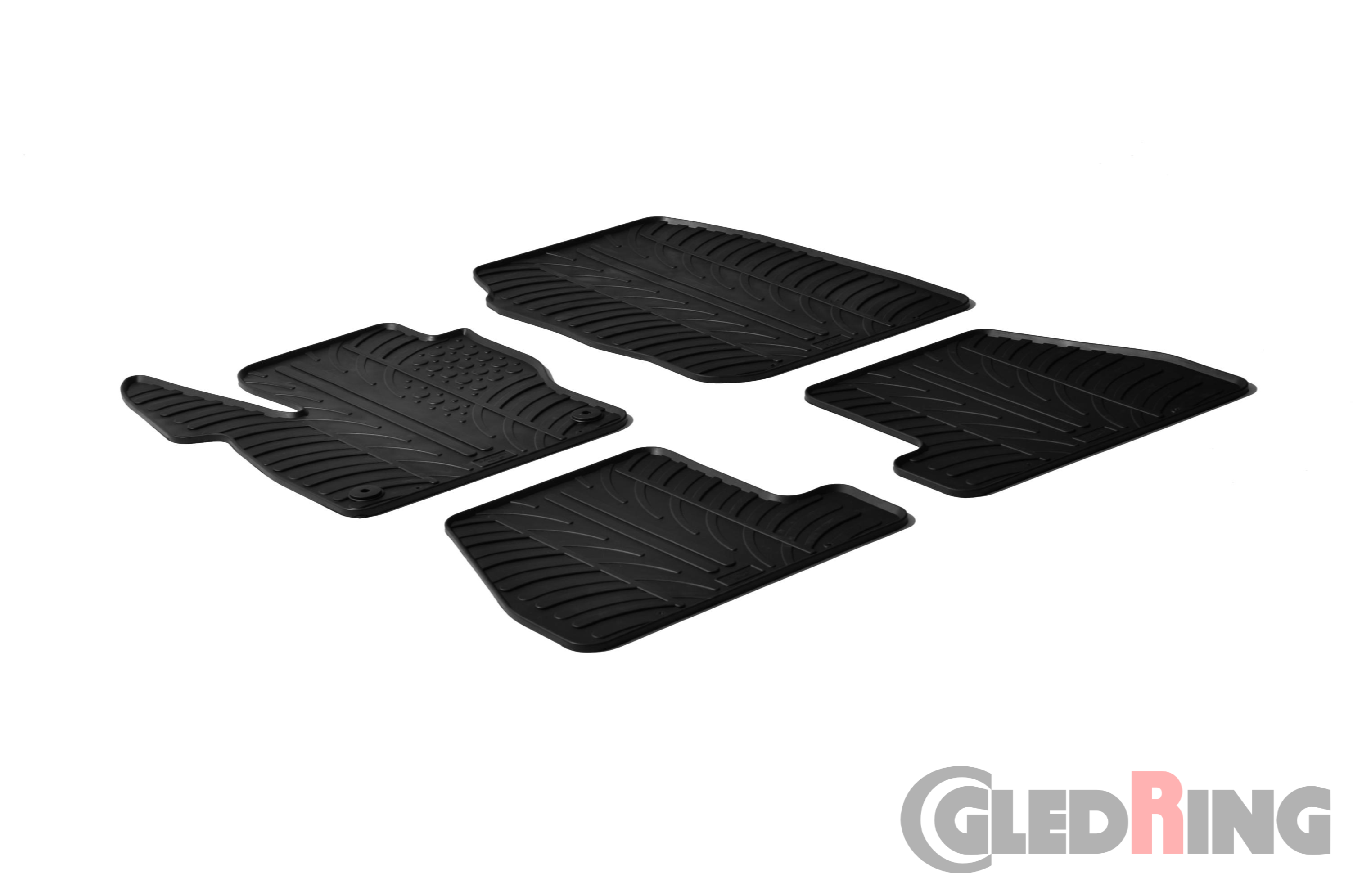Original Gledring Passform Fußmatten Gummimatten 4 Tlg.+Fixing - FORD Focus 2011-01.2015