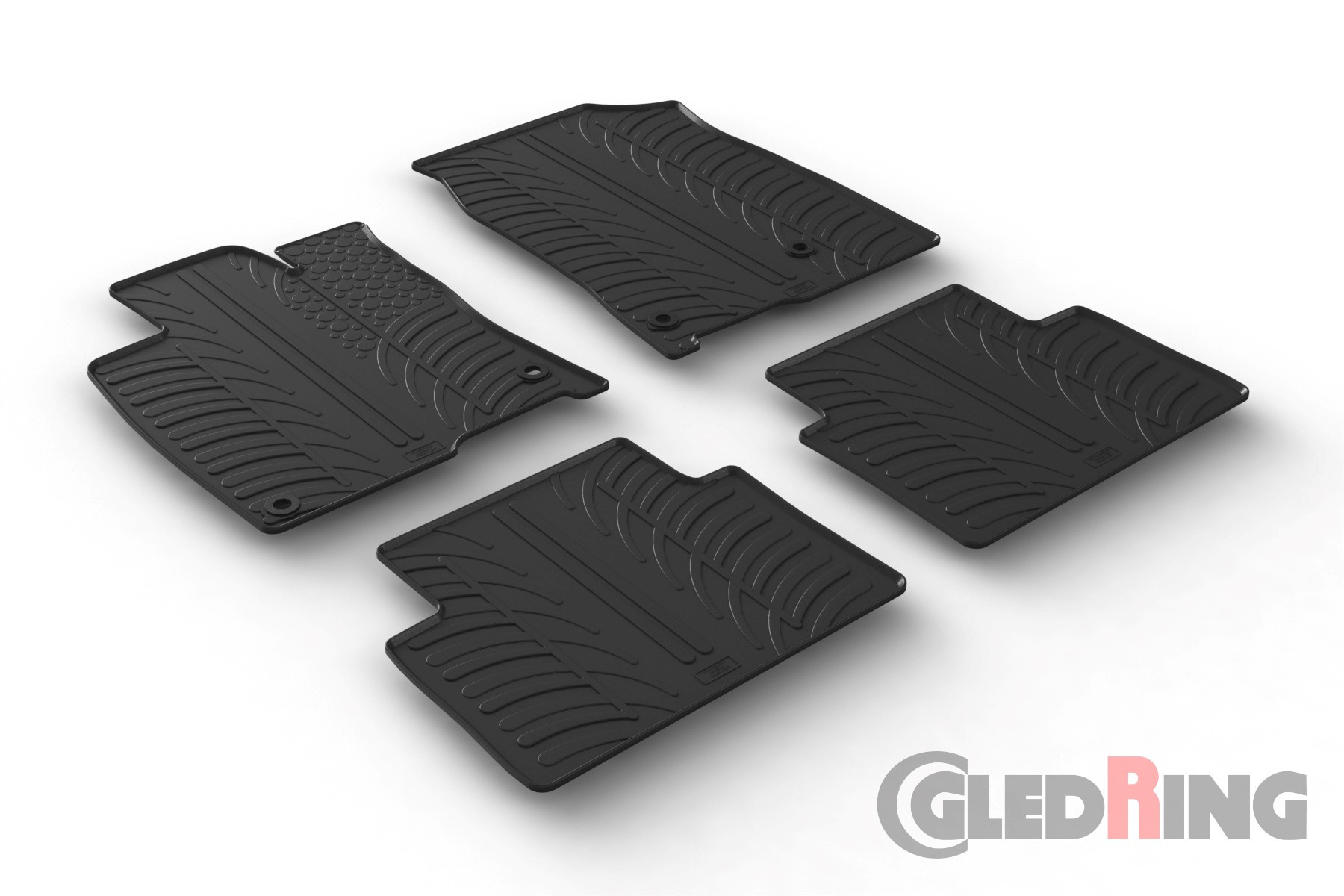 Original Gledring Passform Fußmatten Gummimatten 4 Tlg.+Fixing - HONDA Civic 05.2017-05.2021 / Hatchback&Sedan