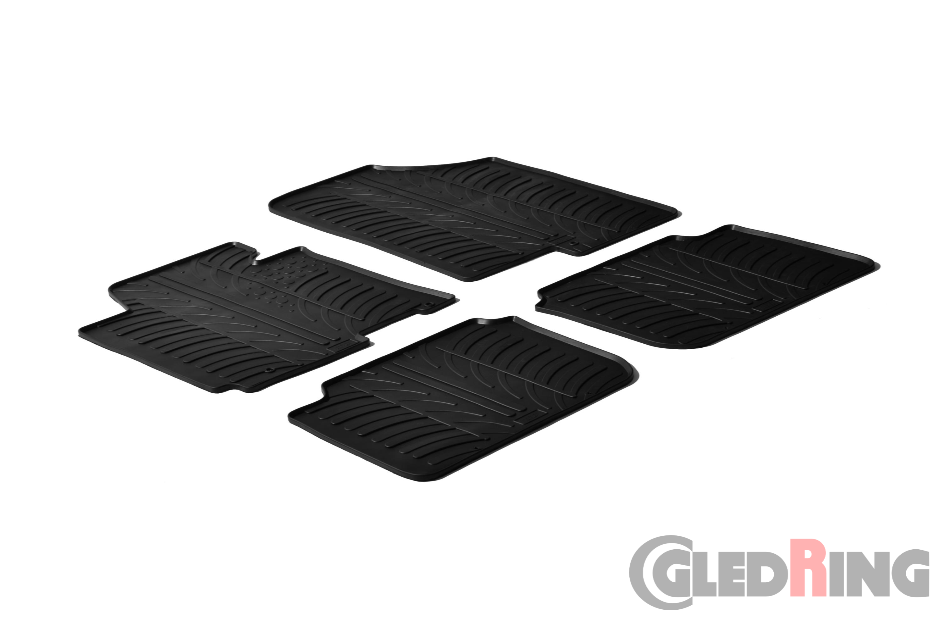 Original Gledring Passform Fußmatten Gummimatten 4 Tlg. Loch Fix. - HYUNDAI Elantra 2011-03.2016