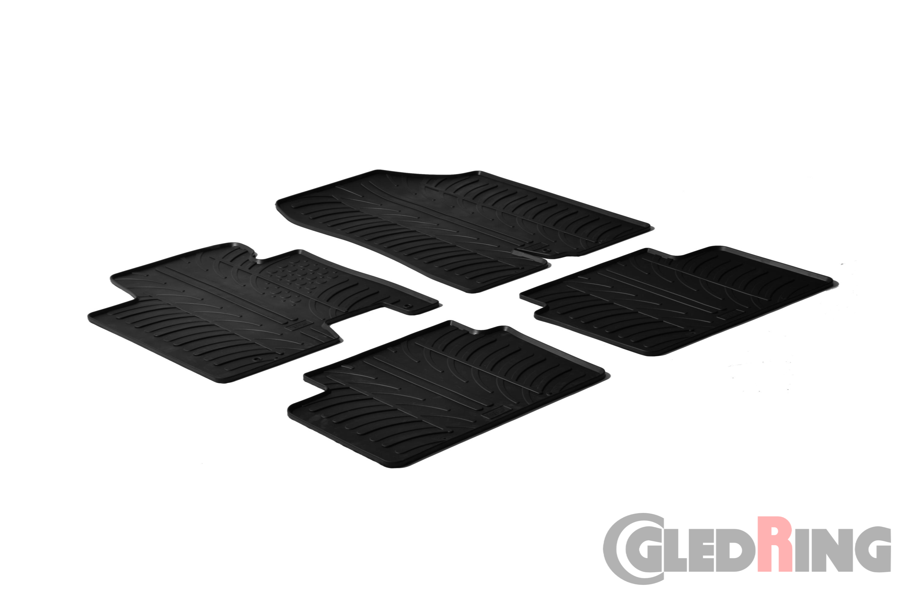 Original Gledring Passform Fußmatten Gummimatten 4 Tlg. Loch Fix. - HYUNDAI i30 2012-08.2015