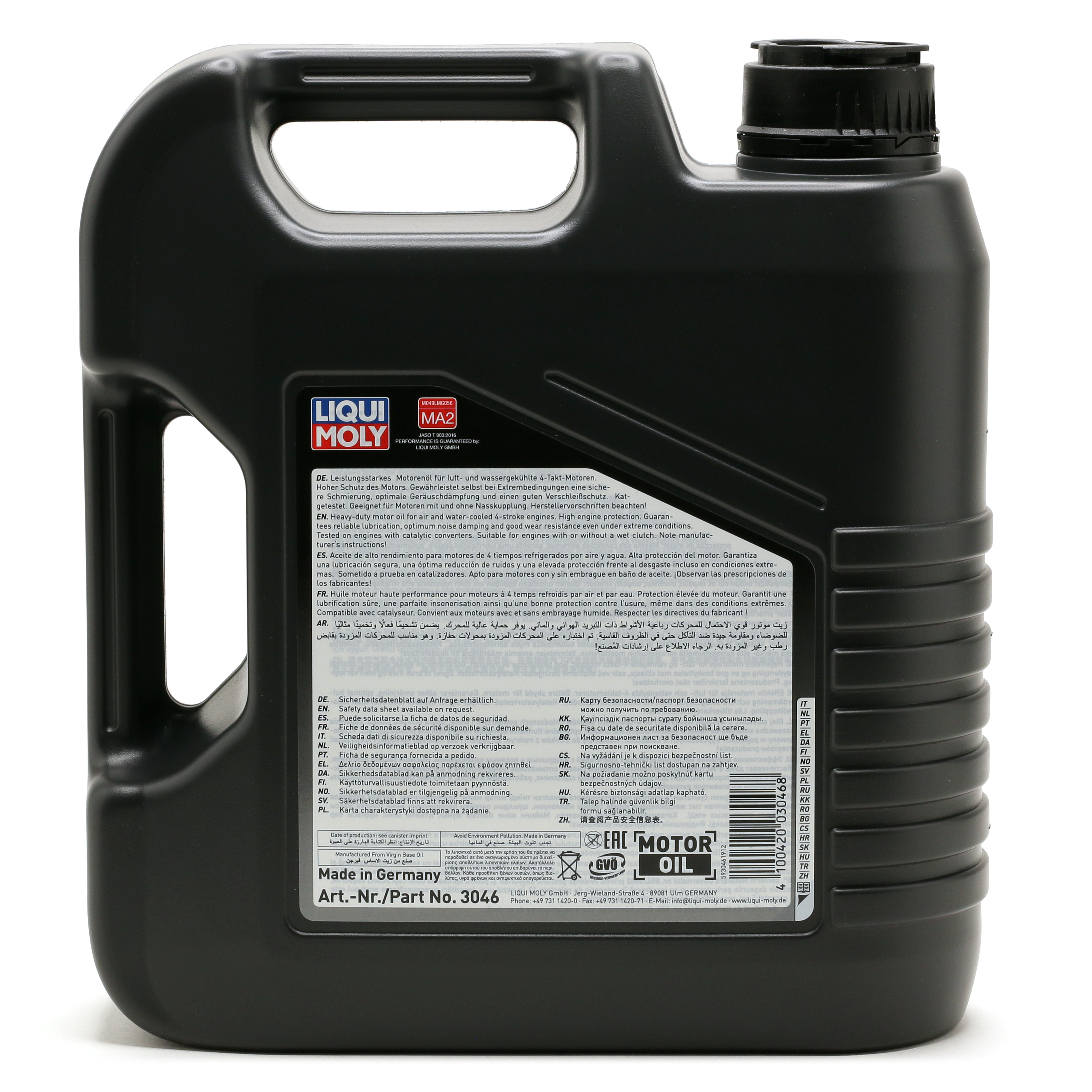 Liqui Moly 3046 Motorbike 4T 10W-40 Basic Street Motorrad Motoröl 4l