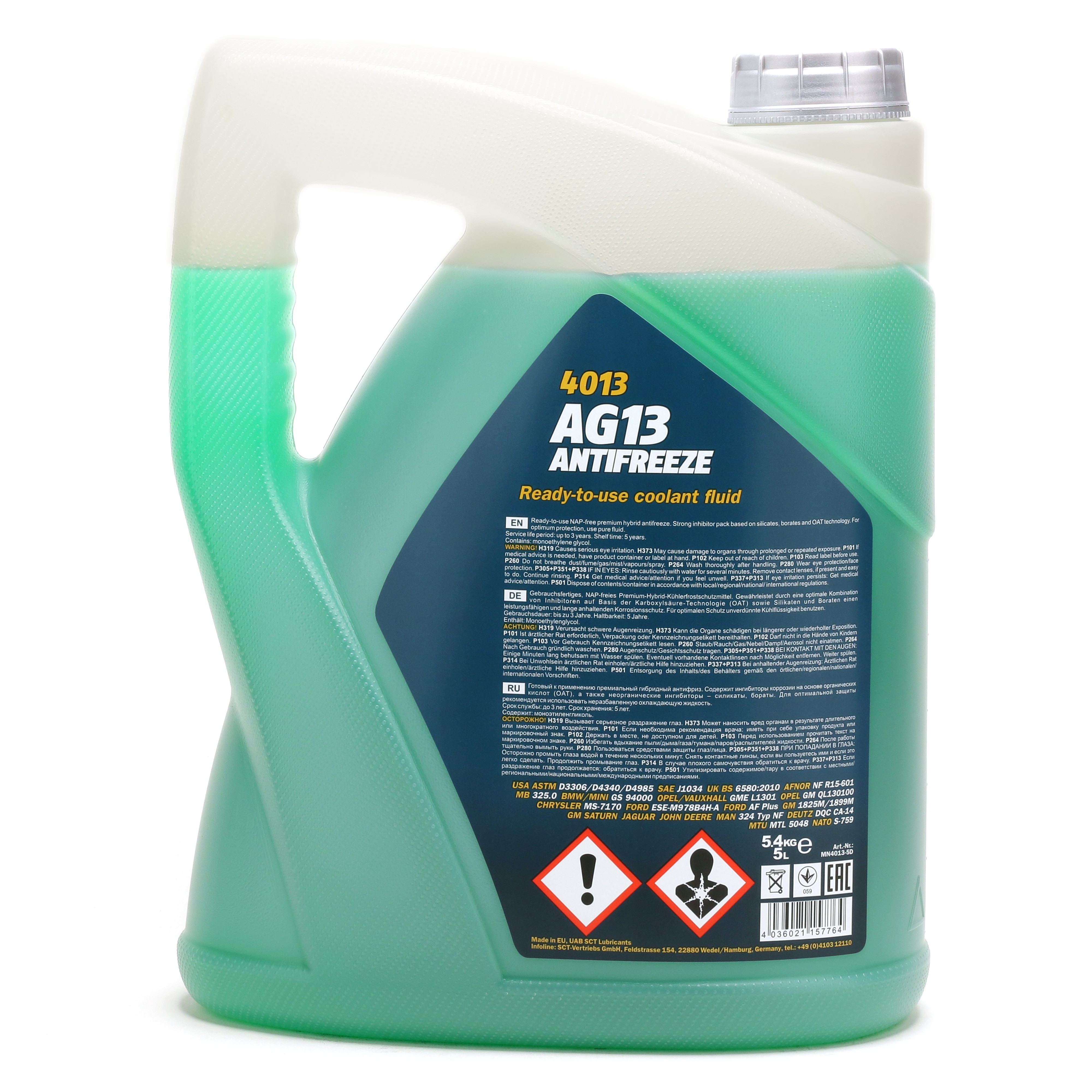 Mannol 4013 AG13 Kühlerfrostschutz Fertigmischung -40° 5l Kanister