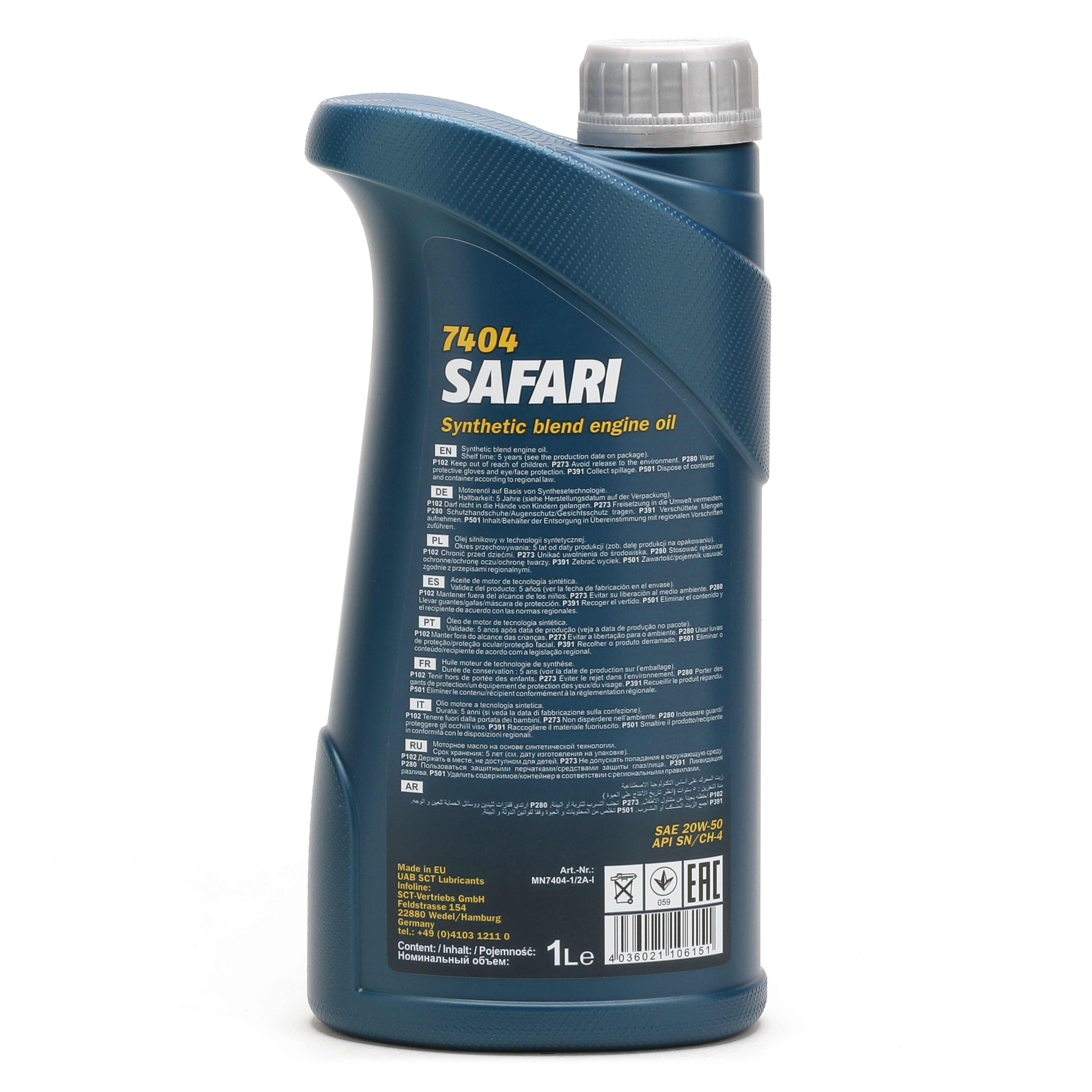 Mannol 7404 Safari 20W-50 mineralisches Motoröl 1l Flasche