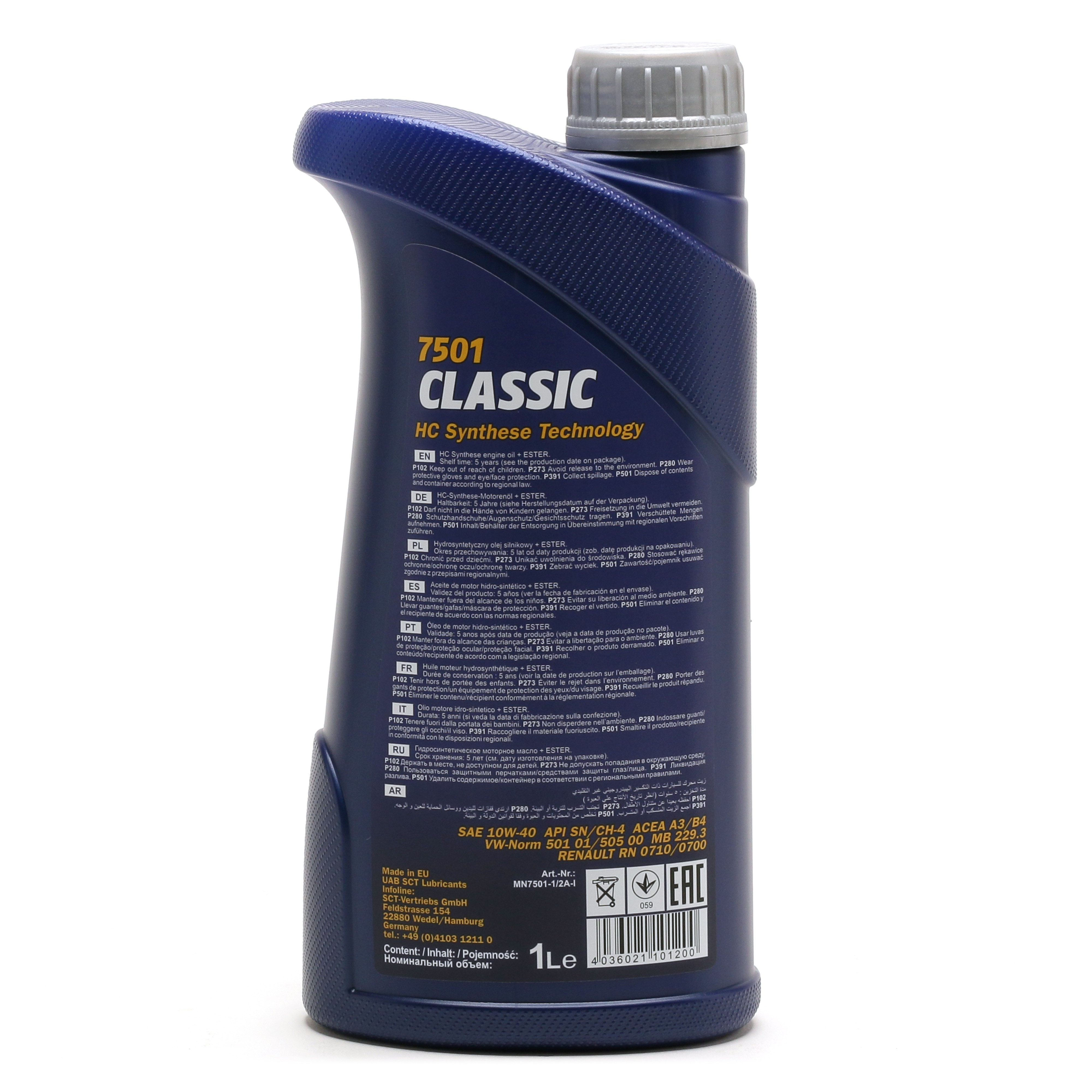 Mannol 7501 Classic 10W-40 synthetisches Motoröl 1l Flasche