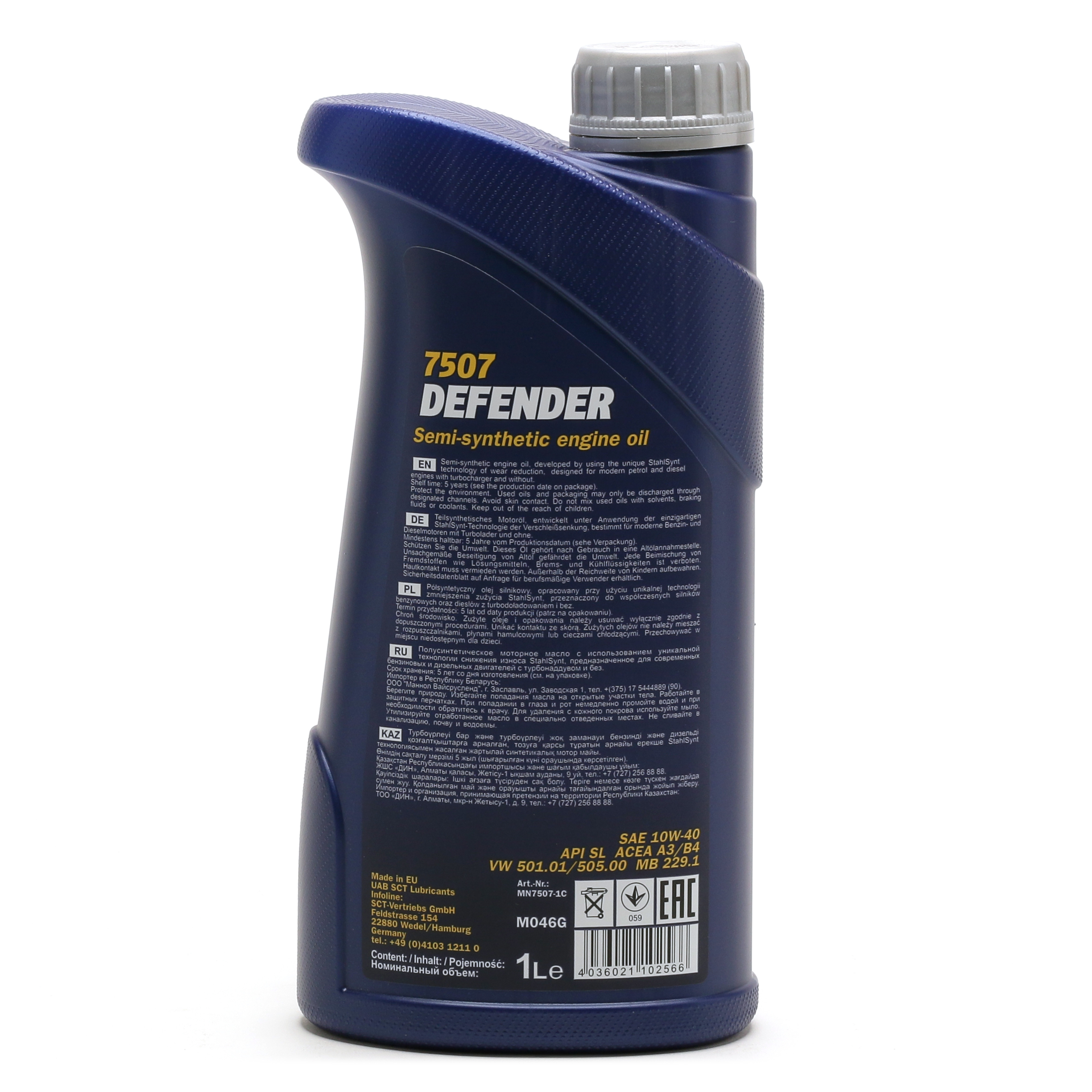Mannol 7507 Defender 10W-40 teilsynthetisches Motoröl 1l Flasche