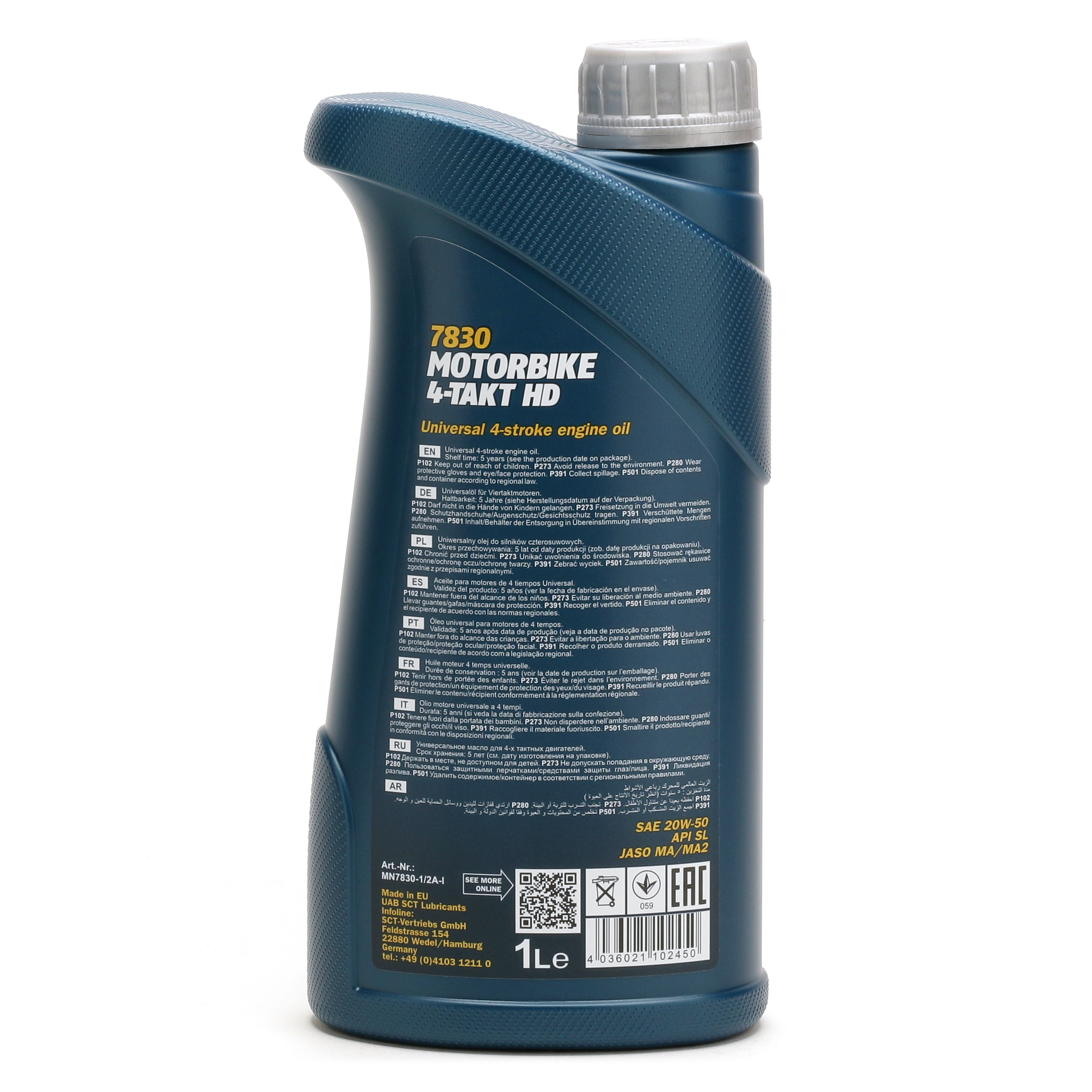 Mannol 7830 4-Takt Motorbike HD 20W-50 Motorrad Motoröl 1l Flasche