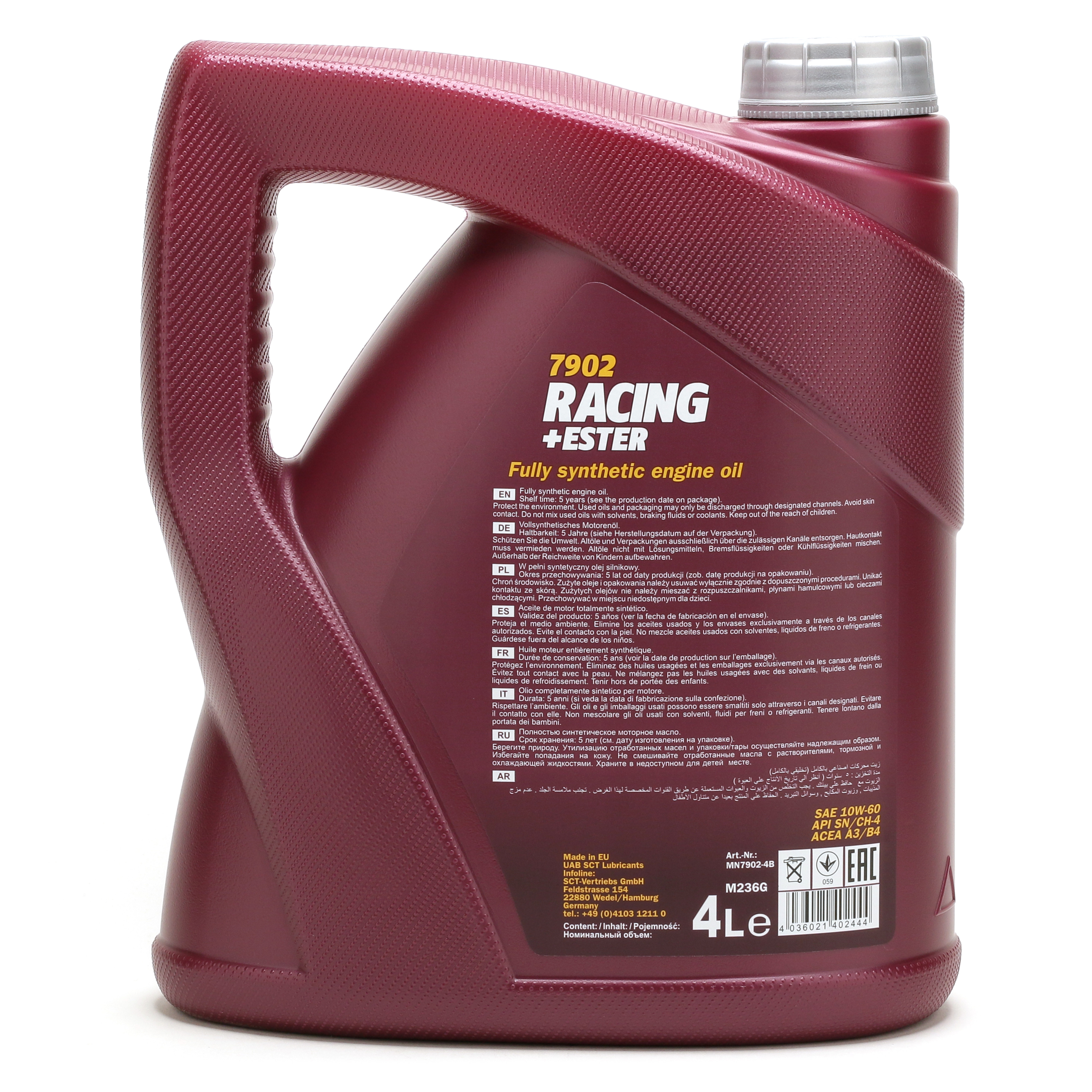 Mannol 7902 Racing + Ester 10W-60 synthetisches Motoröl 4l Kanister