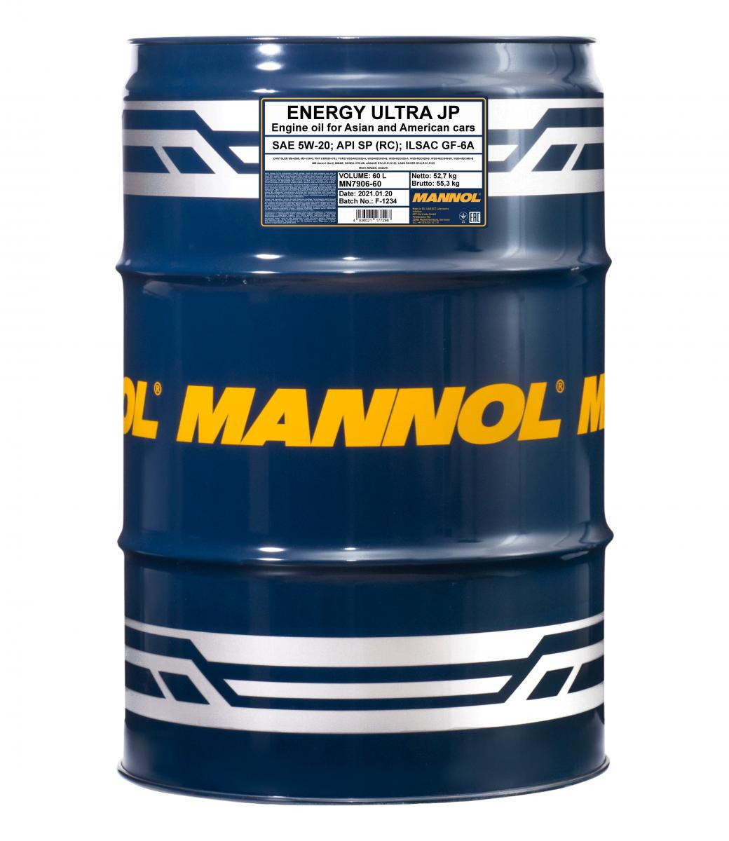 Mannol 7906 Energy Ultra JP 5W-20 synthetisches Motoröl 60l Fass