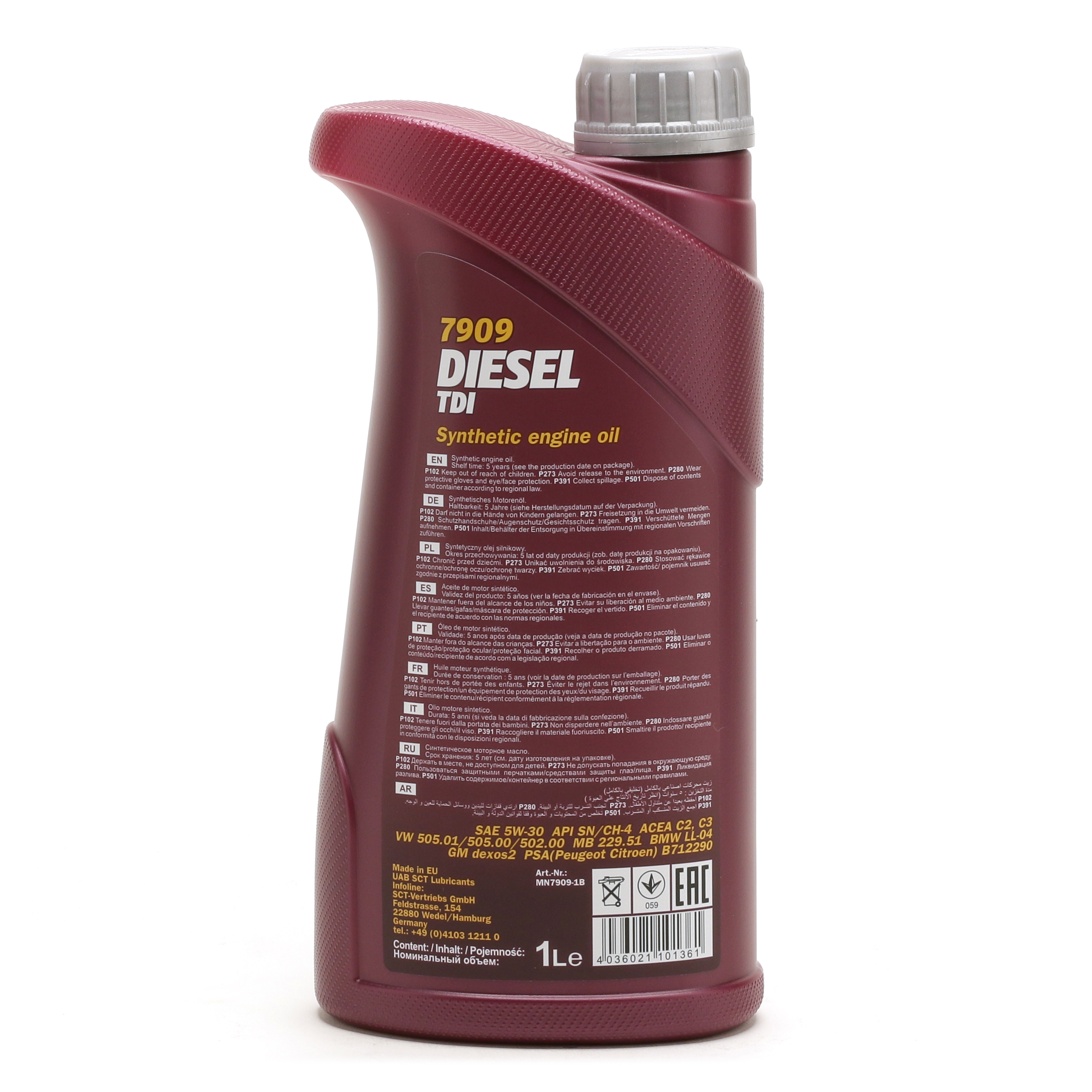 Mannol 7909 Diesel TDI 5W-30 synthetisches Motoröl 1l Flasche
