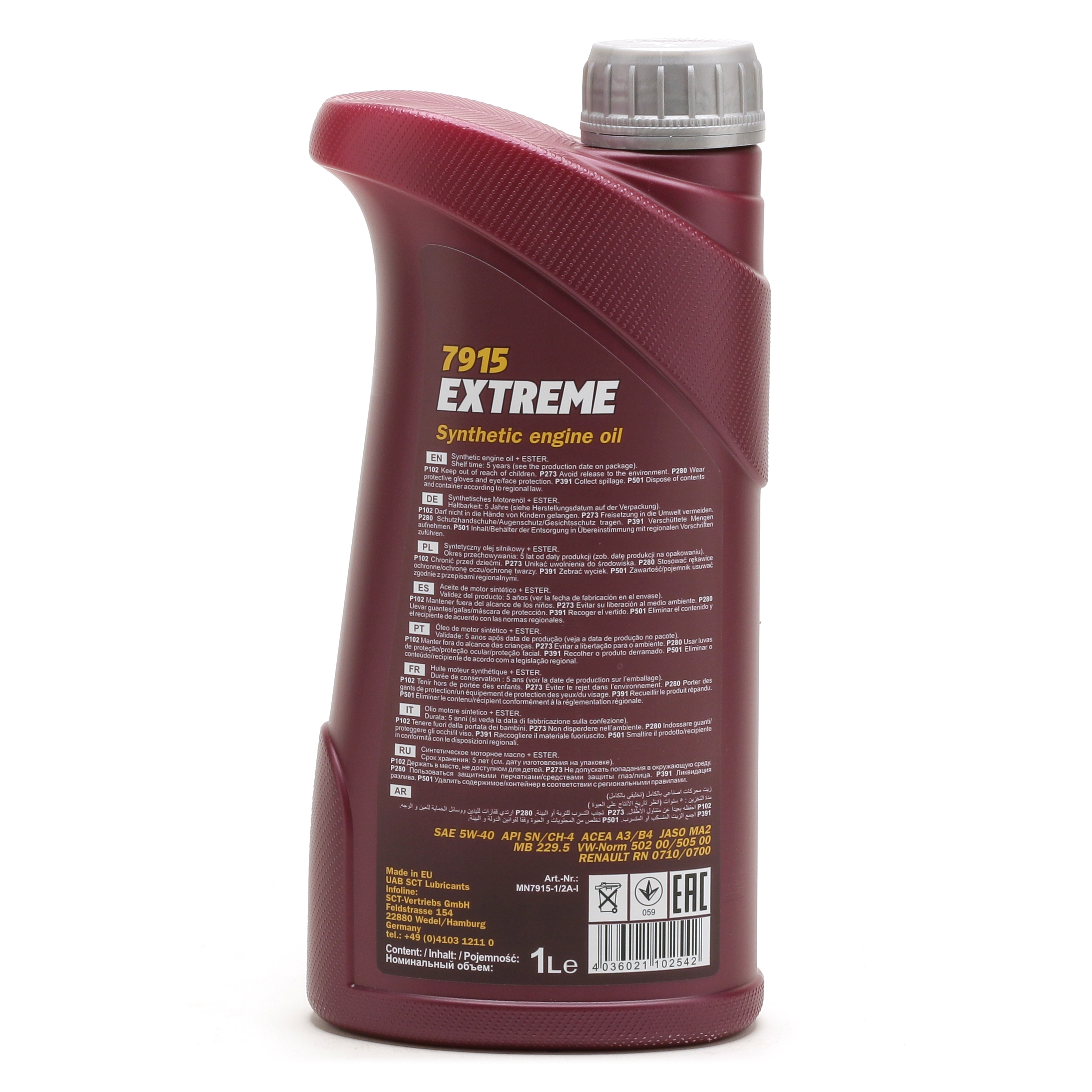 Mannol 7915 Extreme 5W-40 synthetisches Motoröl 1l Flasche