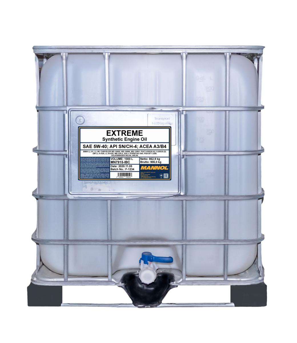Mannol 7915 Extreme 5W-40 synthetisches Motoröl 1000l IBC Container